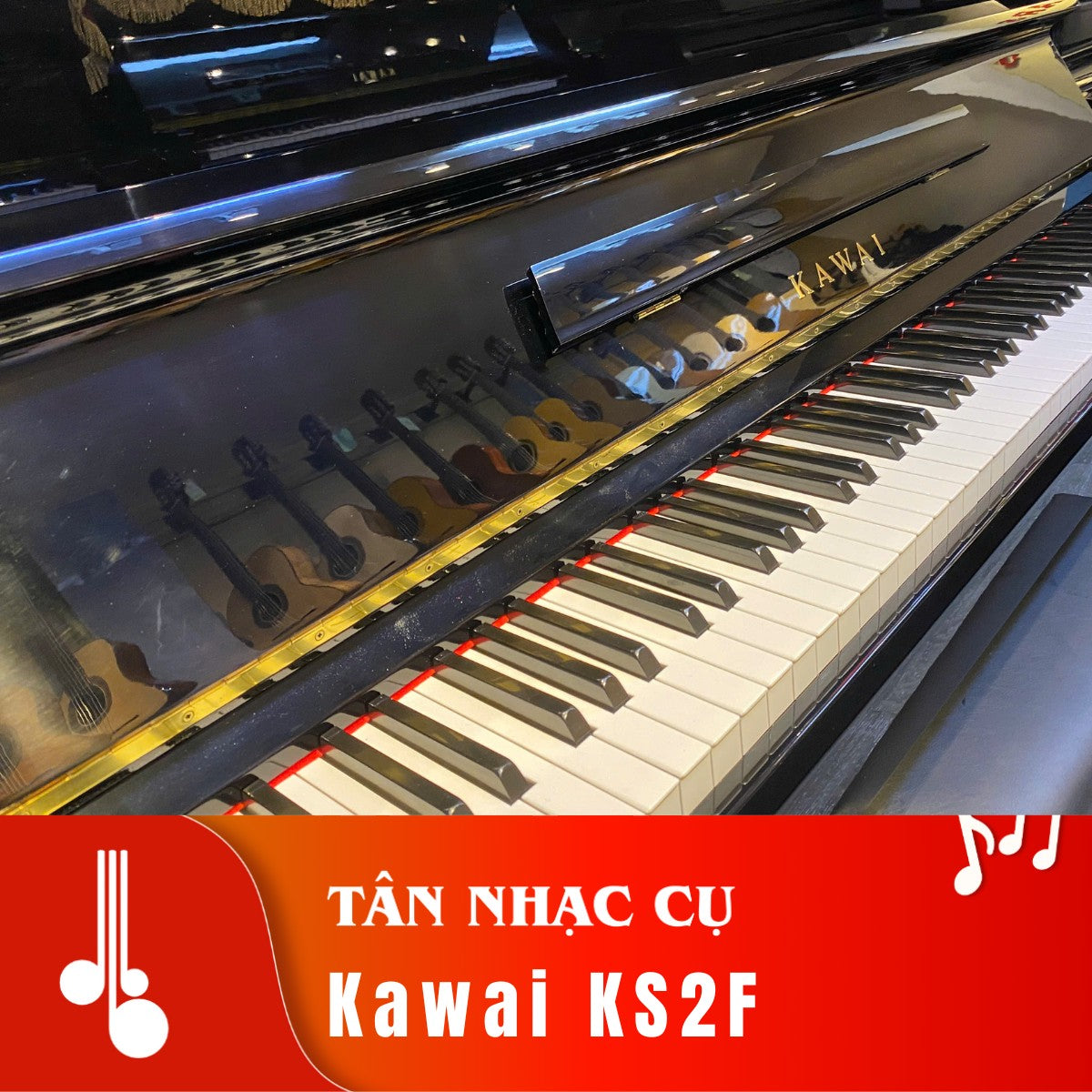 Đàn piano cơ Kawai KS2F màu đen bóng sang trọng tại TÂN NHẠC CỤ với thiết kế upright cổ điển và phím đàn tinh tế