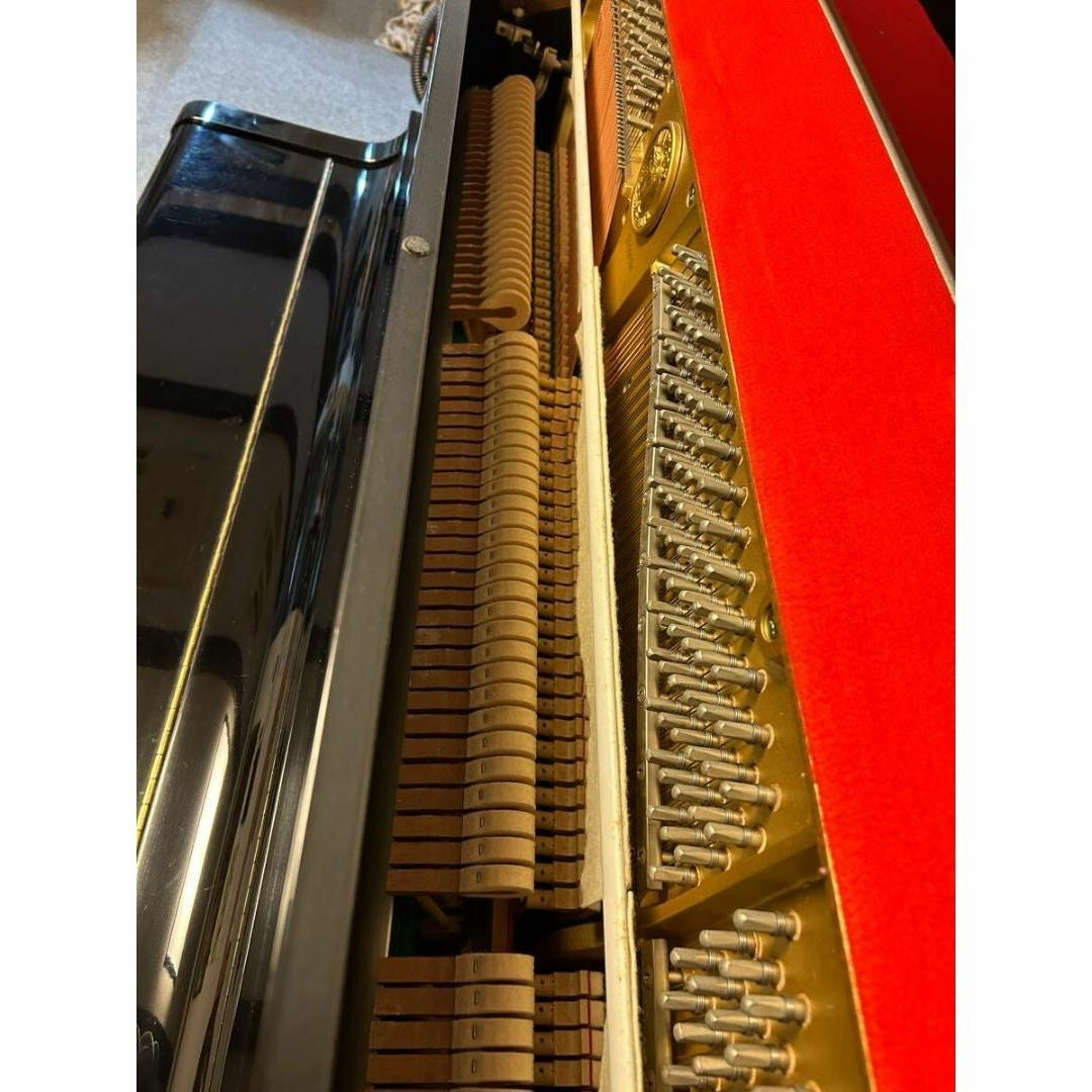 Bộ máy cơ bên trong đàn piano upright TÂN NHẠC CỤ Diapason D25B với búa đàn và khung gang màu vàng đồng sang trọng