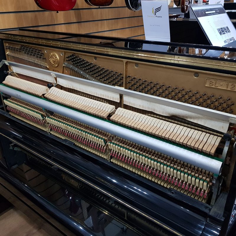 Bộ máy đàn piano cơ upright TÂN NHẠC CỤ Kawai BL12 với búa nỉ và khung gang chi tiết