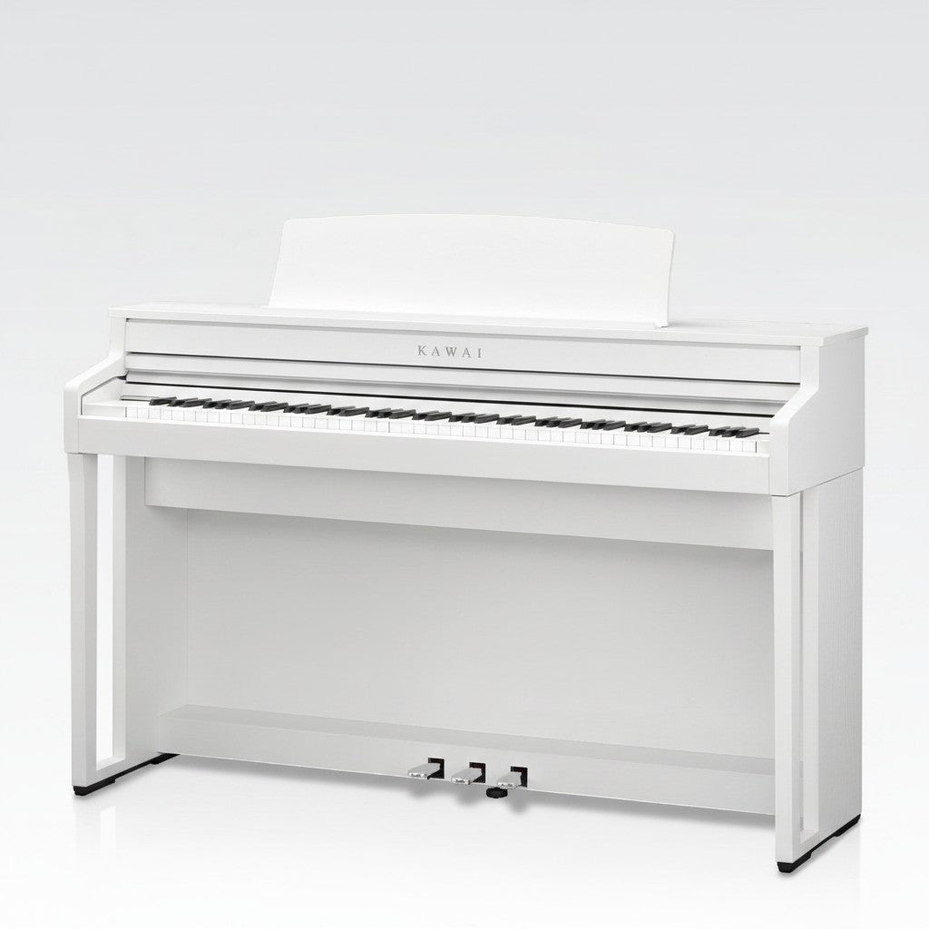 Đàn piano điện TÂN NHẠC CỤ Kawai CA59 màu trắng sang trọng với bàn phím gỗ Grand Feel Compact cao cấp