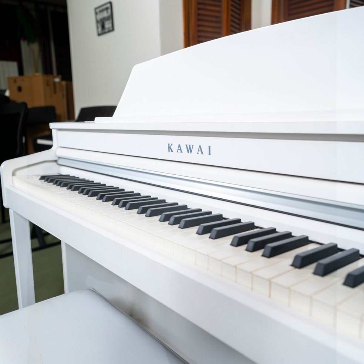 Đàn piano điện TÂN NHẠC CỤ Kawai CA59 màu trắng sang trọng với bàn phím gỗ Grand Feel Compact cao cấp