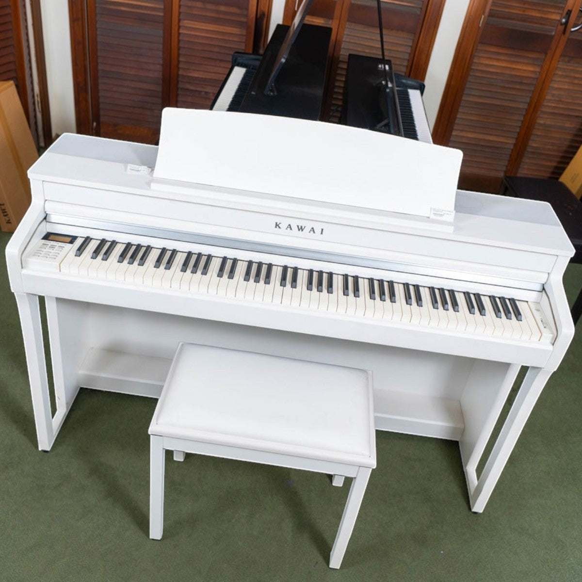 Đàn piano điện TÂN NHẠC CỤ Kawai CA59 màu trắng sang trọng với bàn phím gỗ Grand Feel Compact cao cấp