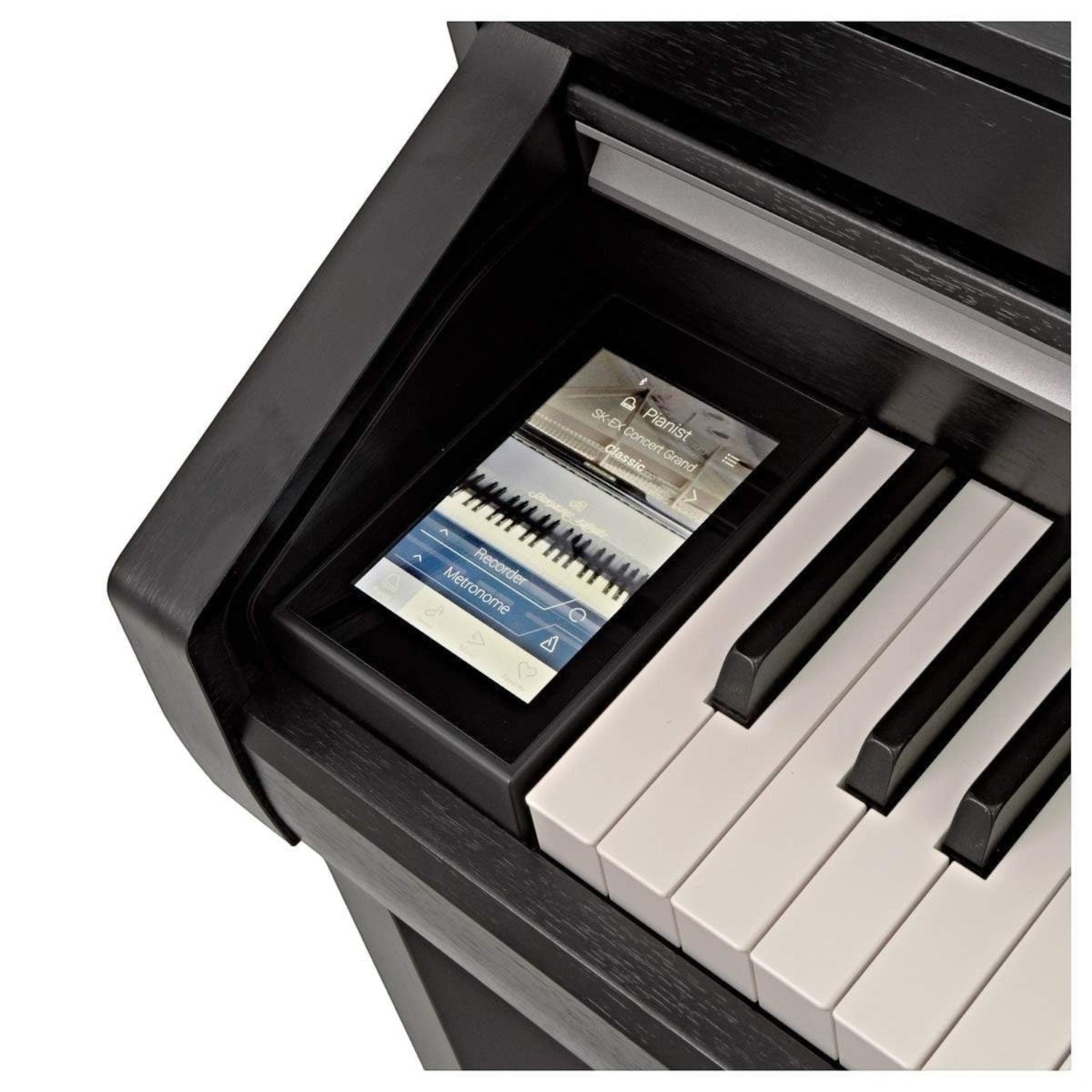 Màn hình cảm ứng 5 inch và bàn phím gỗ Grand Feel II trên đàn piano điện TÂN NHẠC CỤ Kawai CA78