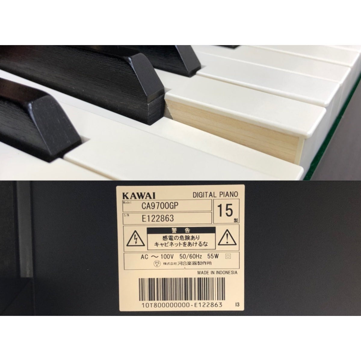 Tem thông số kỹ thuật đàn piano điện Kawai CA9700GP tại TÂN NHẠC CỤ với chi tiết bàn phím gỗ Grand Feel