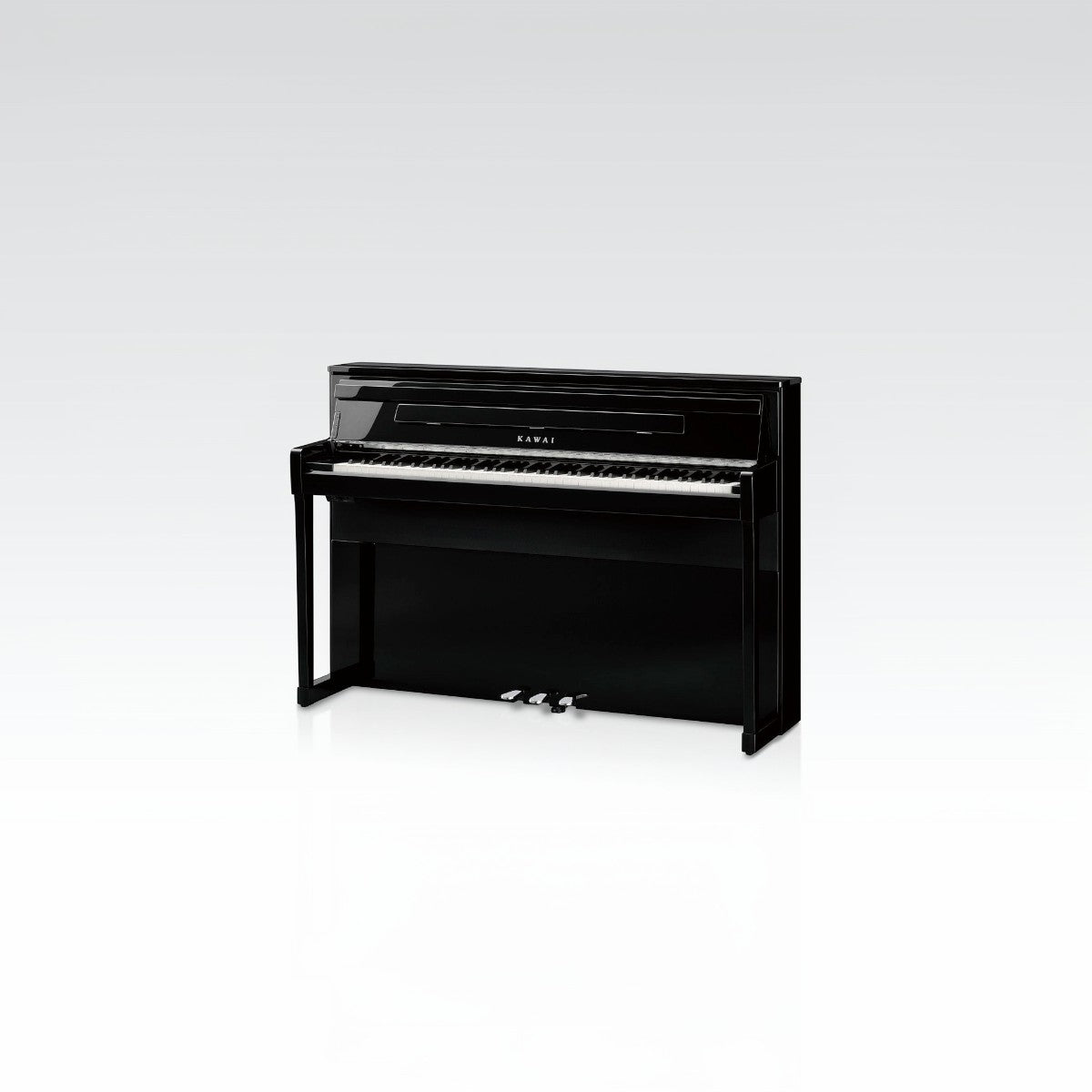 Đàn piano điện TÂN NHẠC CỤ Kawai CA99 màu đen bóng sang trọng với thiết kế upright hiện đại và bàn phím gỗ thật