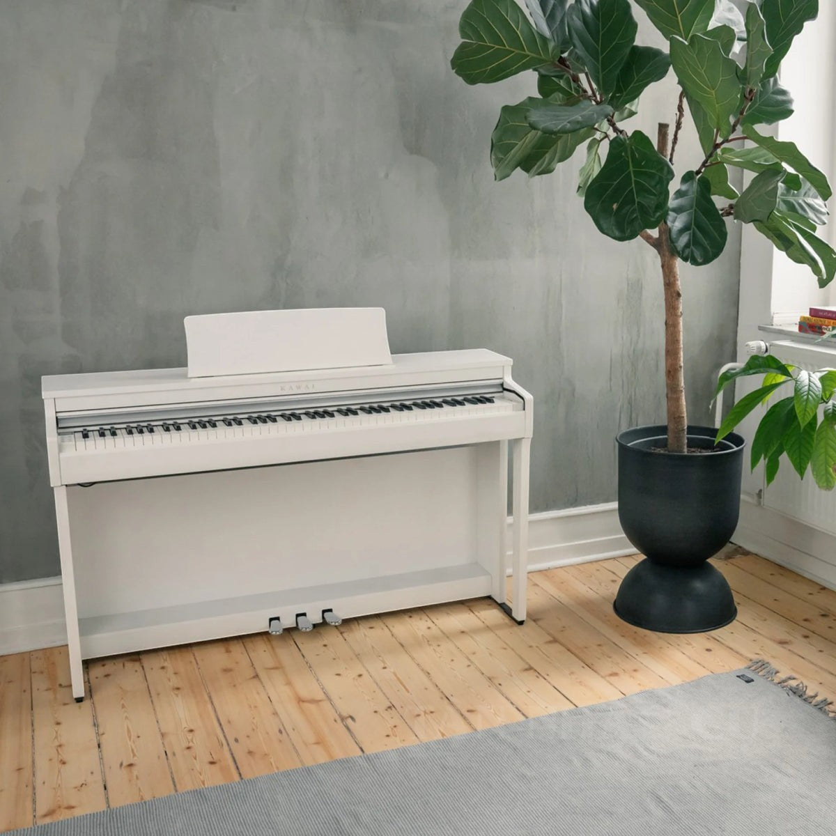 Đàn piano điện Kawai CN201 màu trắng Satin White thanh lịch tại TÂN NHẠC CỤ, thiết kế nhỏ gọn cho không gian hiện đại