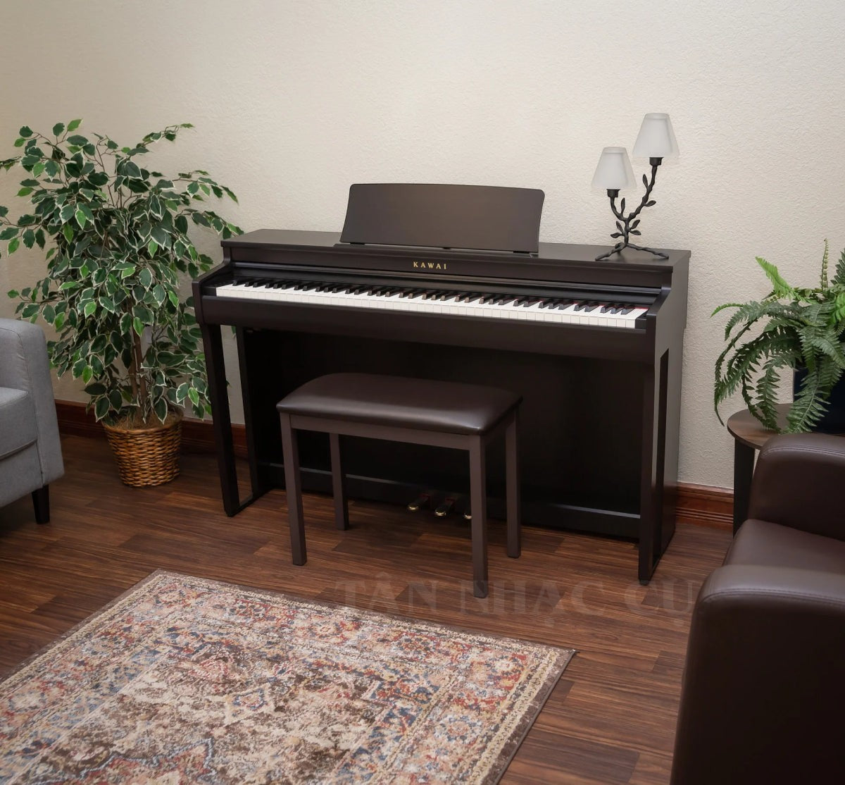 Đàn piano điện Kawai CN201 màu Premium Rosewood sang trọng tại TÂN NHẠC CỤ, thiết kế tủ đàn hiện đại và tinh tế.