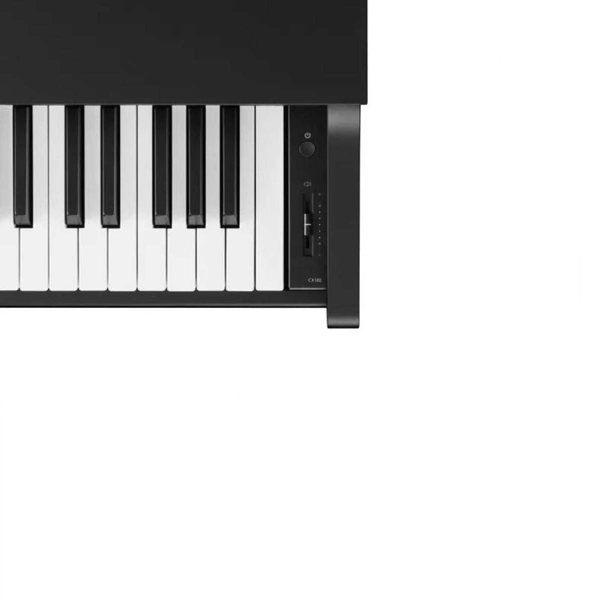 Cận cảnh bảng điều khiển và phím đàn piano điện Kawai CX102 màu đen tại TÂN NHẠC CỤ