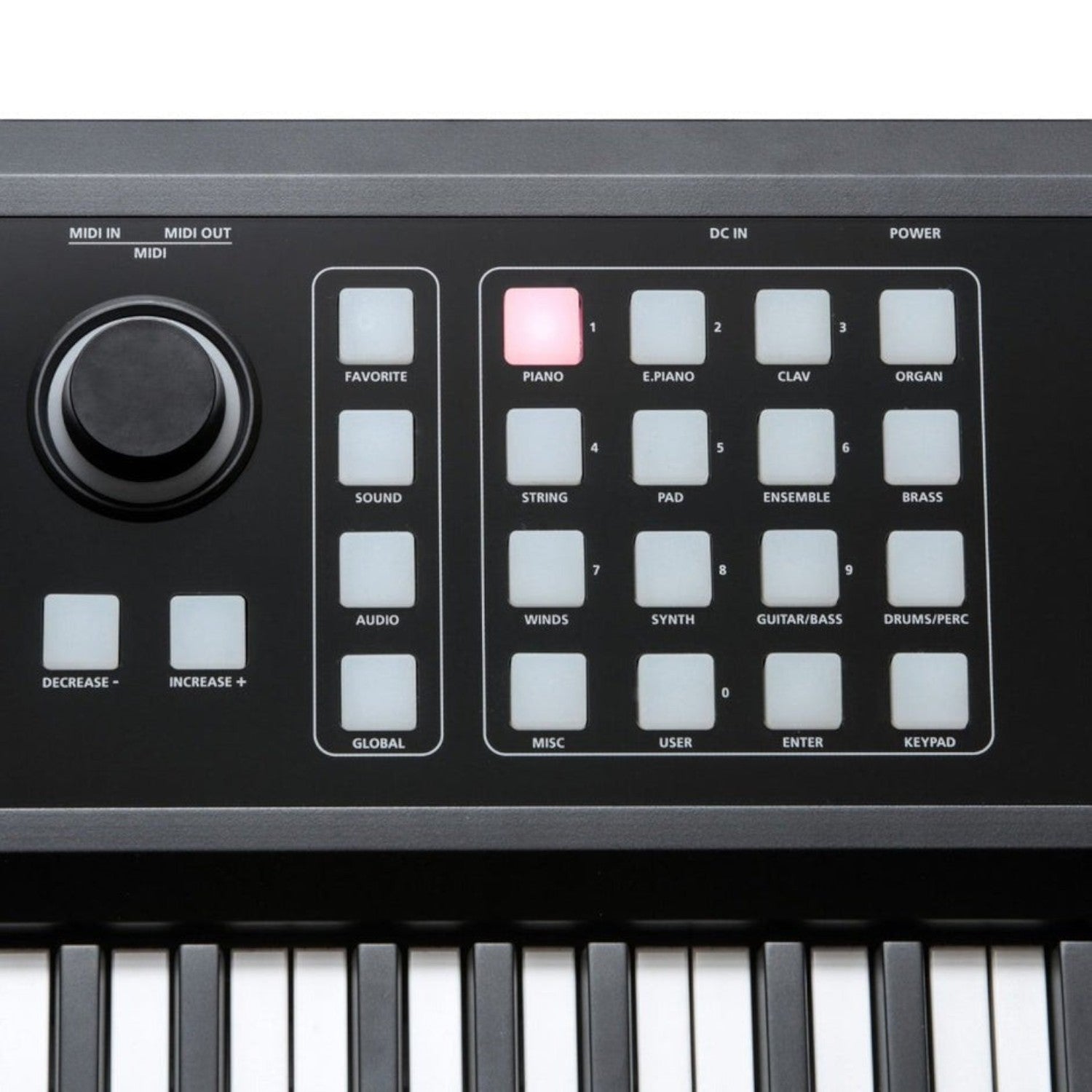 Bảng điều khiển nút bấm và phím chức năng trên đàn piano điện Kurzweil SP7 Grand tại TÂN NHẠC CỤ