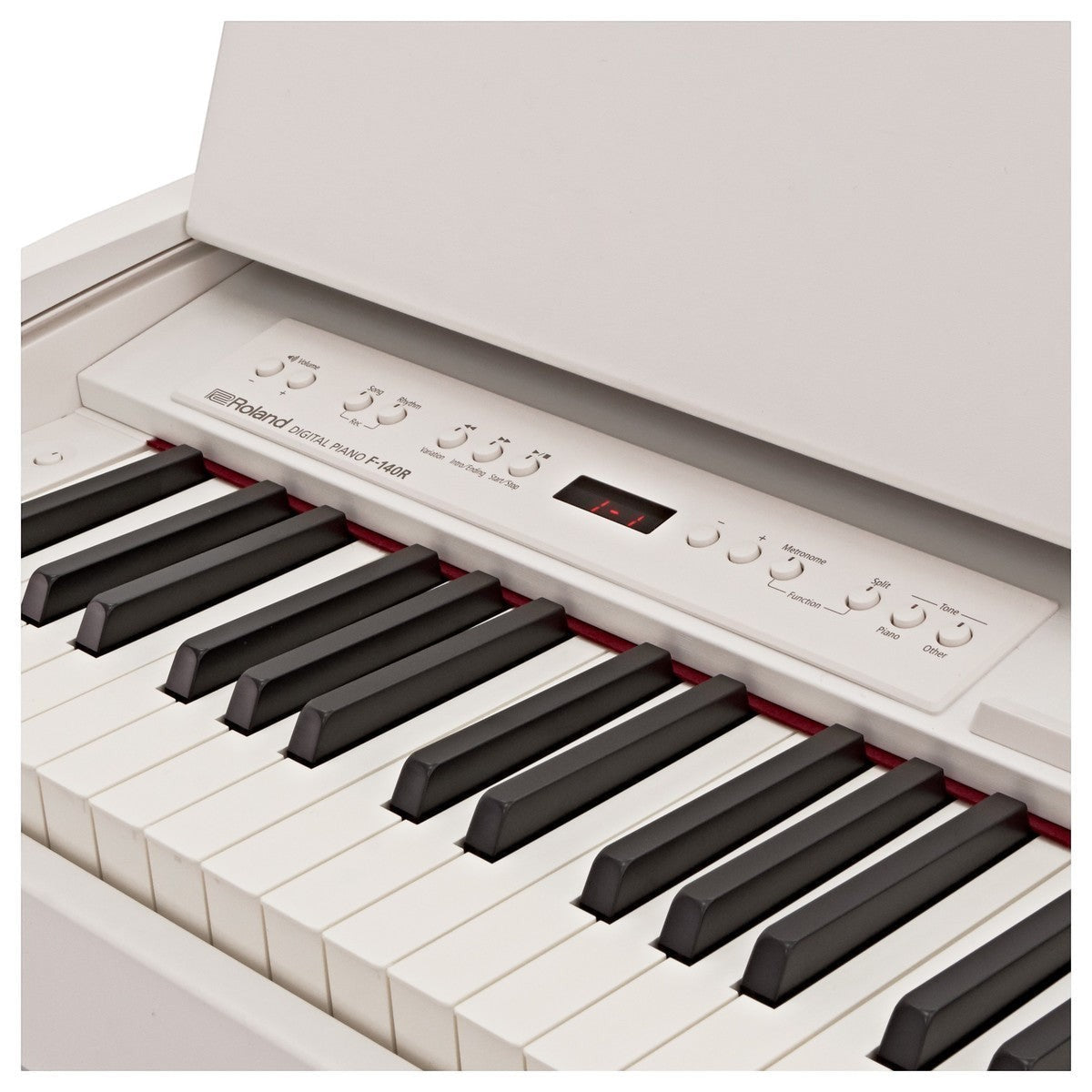 Đàn piano điện TÂN NHẠC CỤ Roland F140 màu trắng với bàn phím PHA-4 Standard và bảng điều khiển phía trên