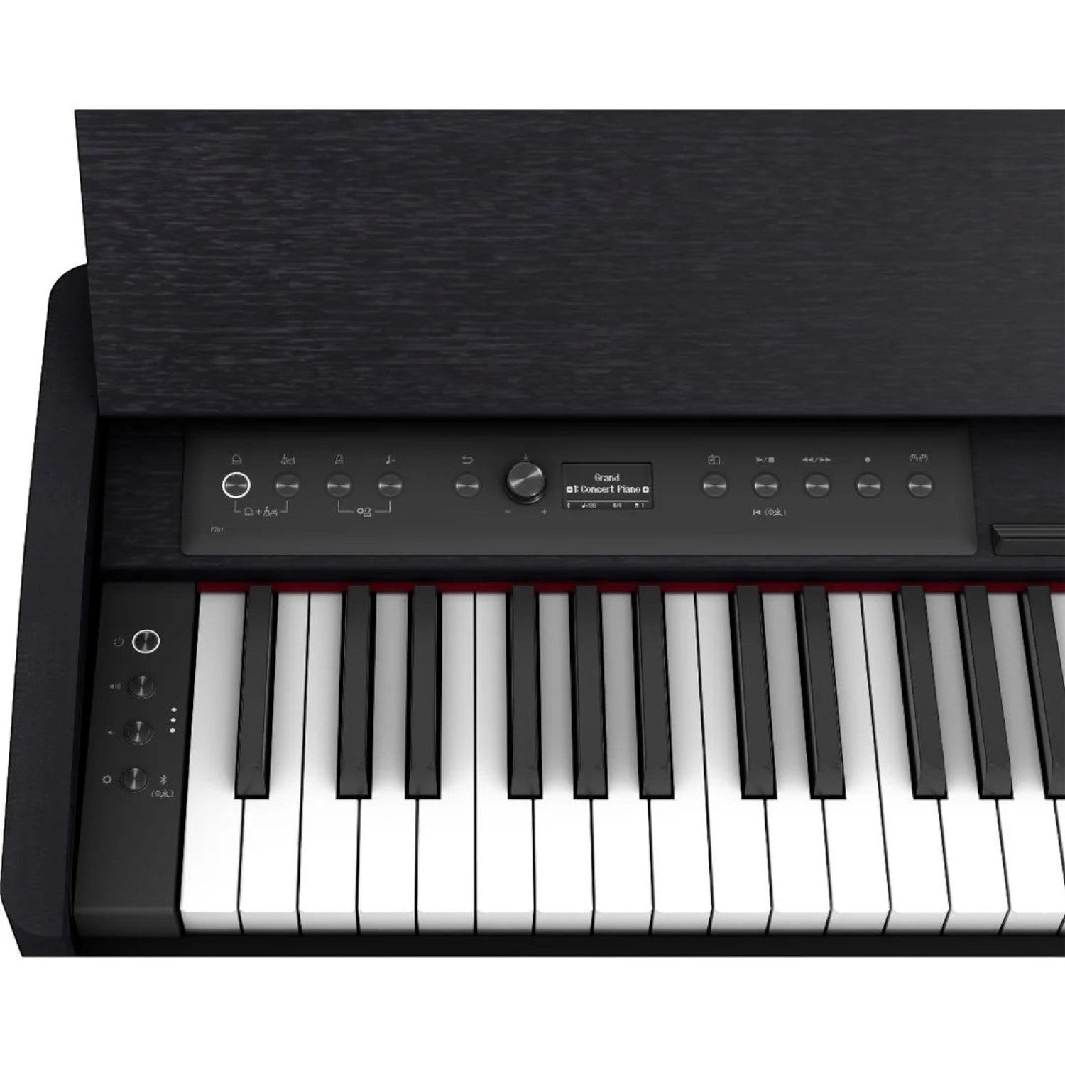 Đàn piano điện Roland F701 màu đen tại TÂN NHẠC CỤ với màn hình OLED và bảng điều khiển trực quan trên mặt đàn