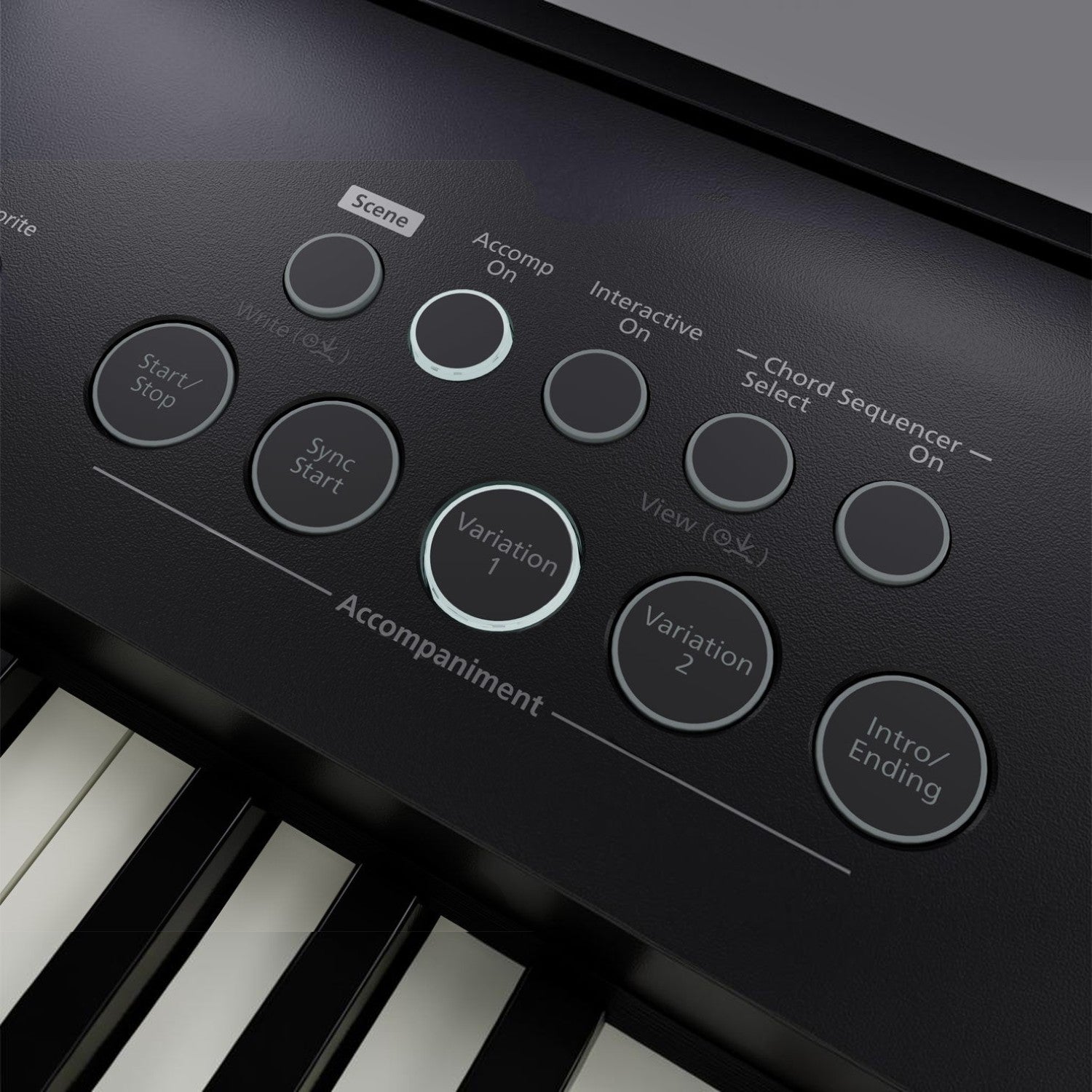 Bảng điều khiển đệm tự động trên đàn piano điện Roland FP-E50 tại Tân Nhạc Cụ với các nút chức năng hiện đại