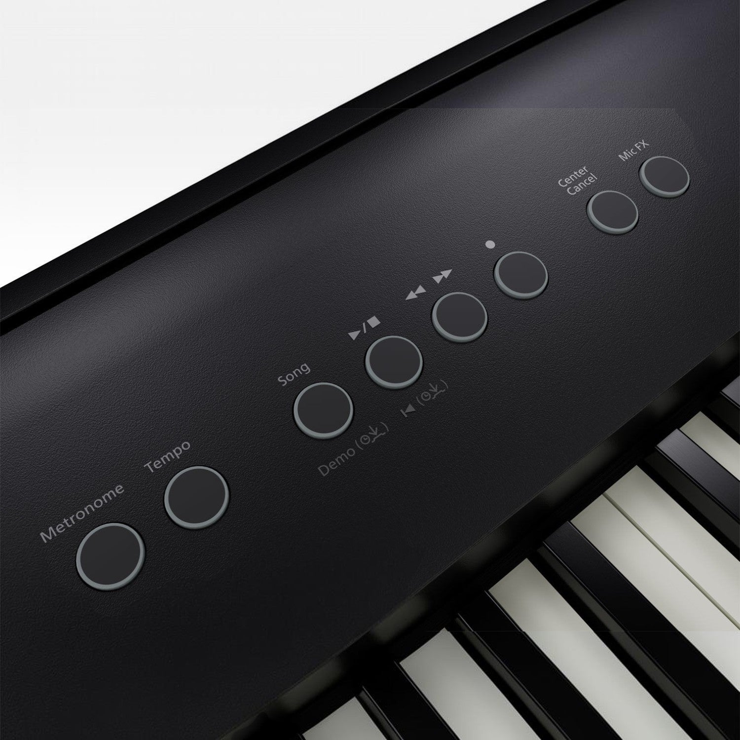 Bảng điều khiển phía trên đàn piano điện TÂN NHẠC CỤ Roland FP-E50 màu đen với các nút chức năng và phím đàn
