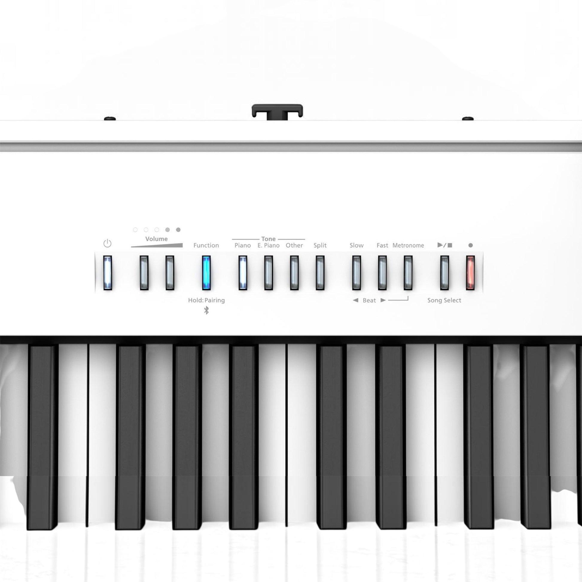 Bảng điều khiển phía trên của đàn piano điện TÂN NHẠC CỤ Roland FP-30X màu trắng với các nút bấm chức năng