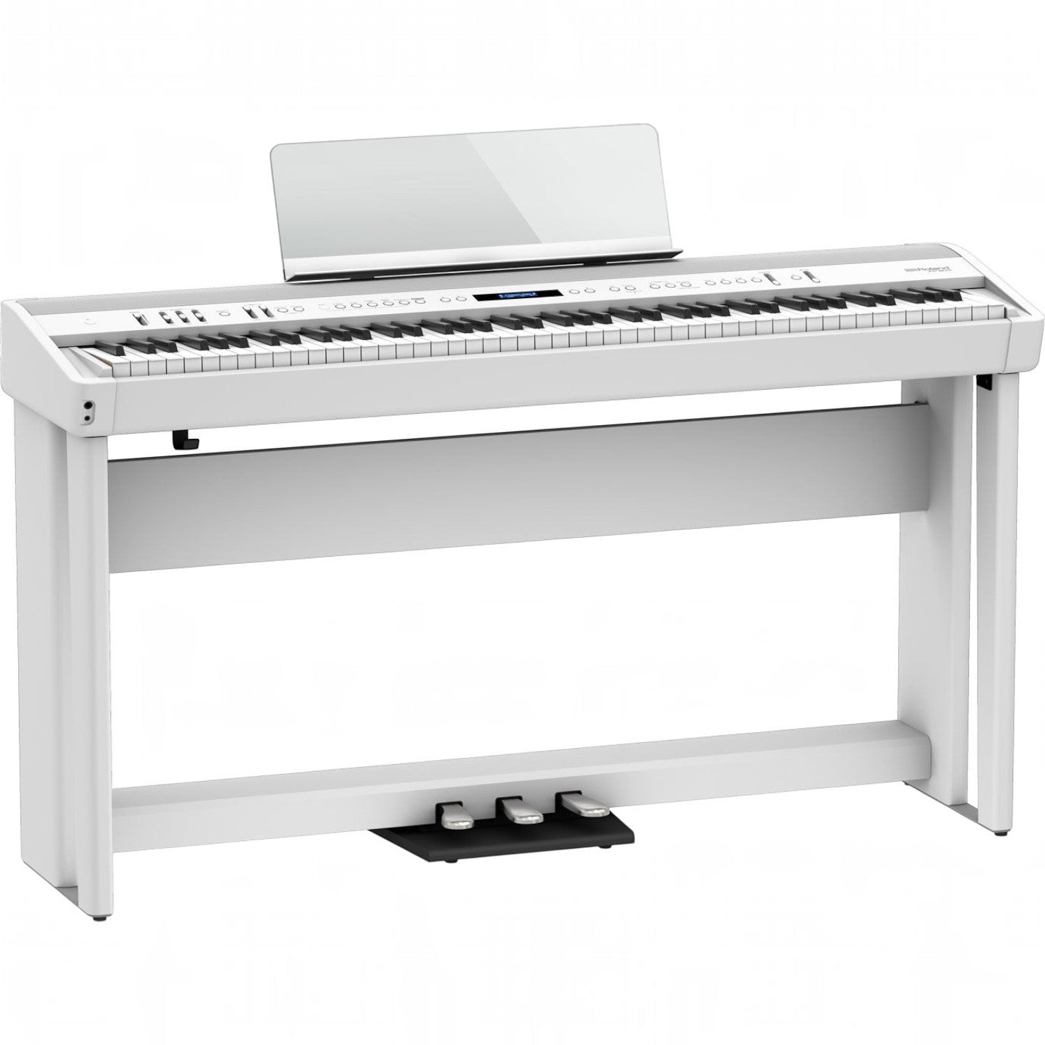 Đàn piano điện Roland FP-90X màu trắng với chân đứng và bộ 3 pedal tại TÂN NHẠC CỤ