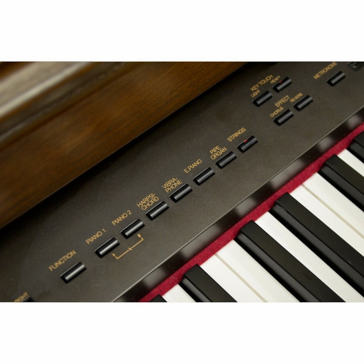 Bảng điều khiển và bàn phím đàn piano điện TÂN NHẠC CỤ Roland HP3800 với các nút chọn âm thanh và phím búa PHA II