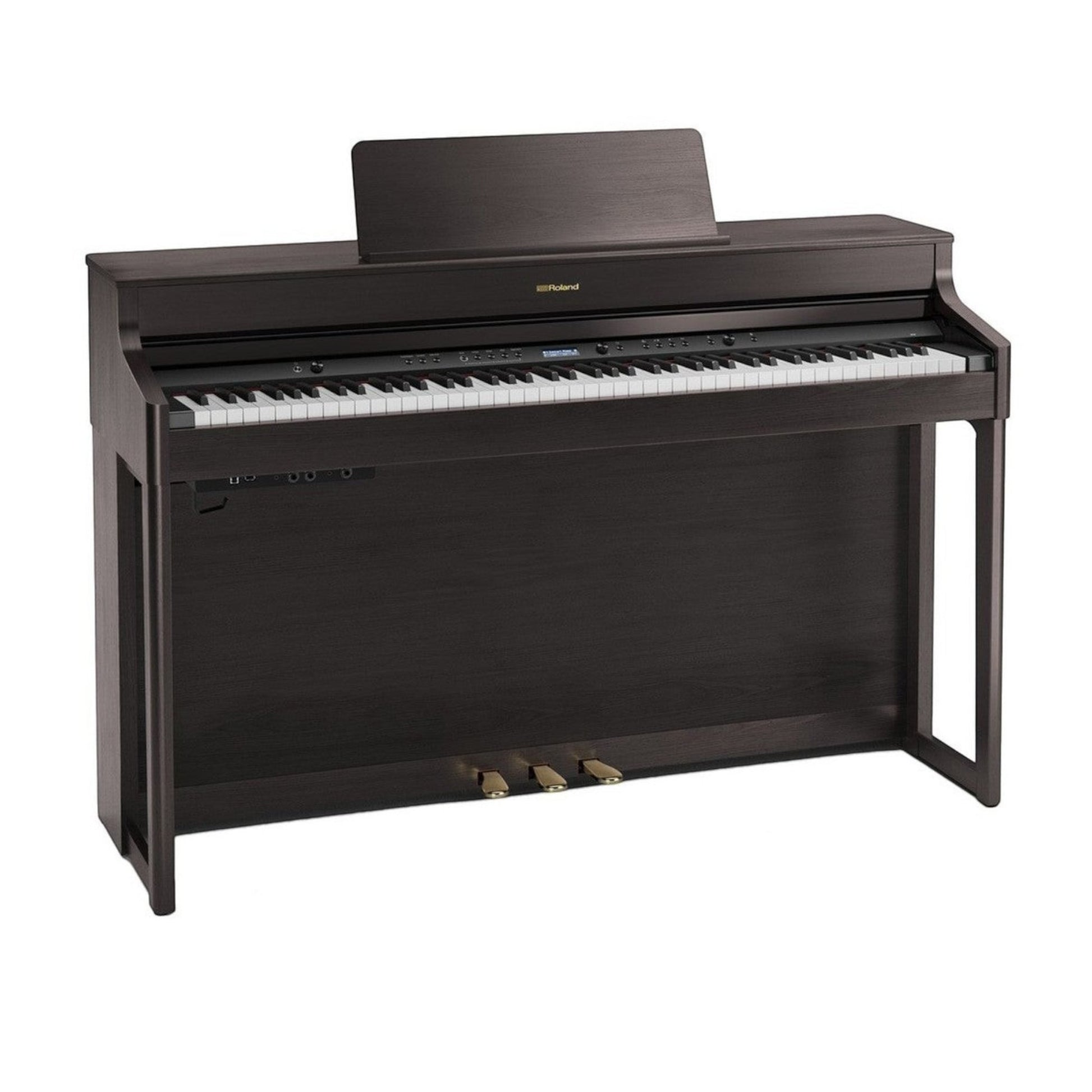 Đàn piano điện TÂN NHẠC CỤ Roland HP702 màu nâu gỗ sẫm thiết kế tủ đứng sang trọng với 88 phím búa PHA-4