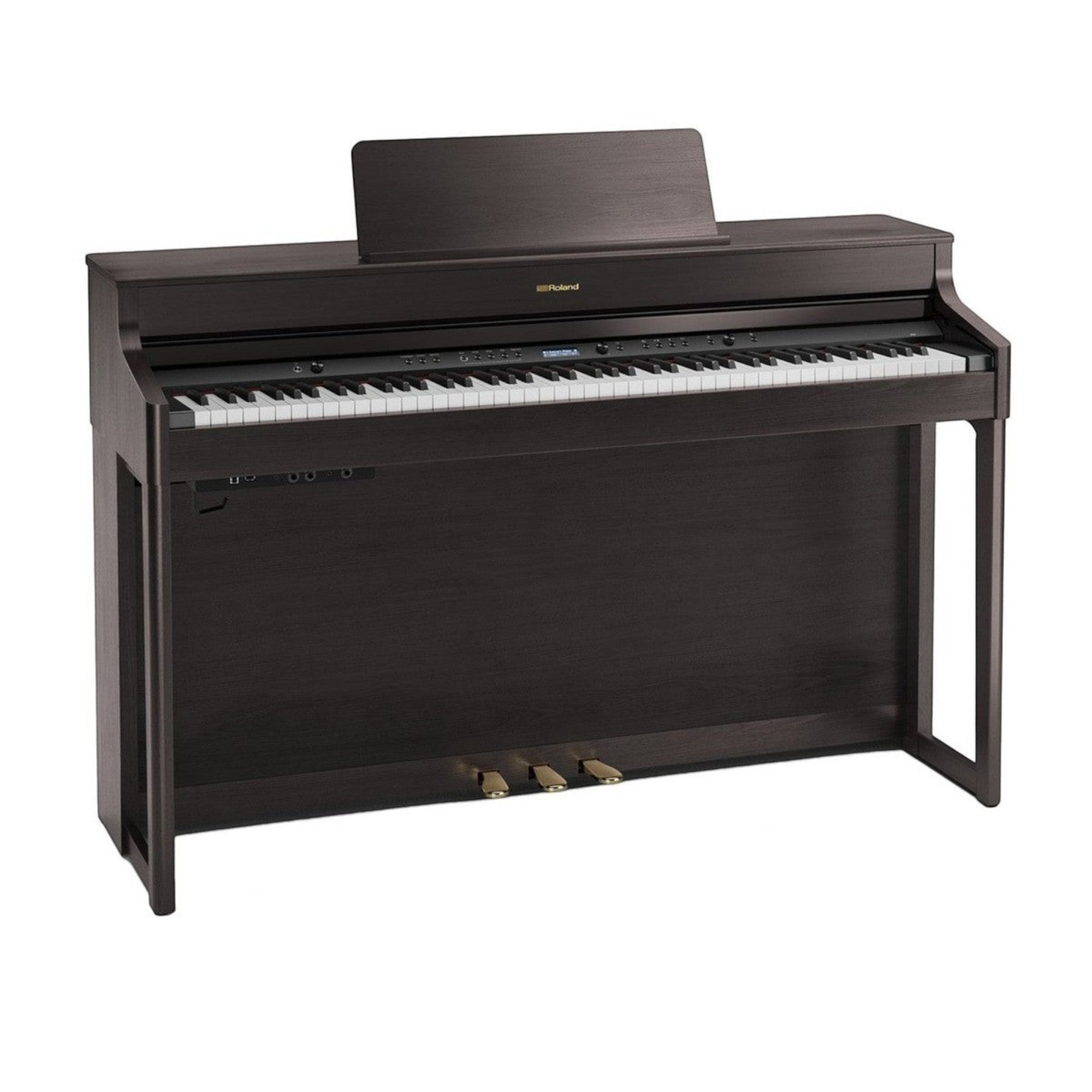 Đàn piano điện TÂN NHẠC CỤ Roland HP702 màu nâu gỗ sẫm thiết kế tủ đứng sang trọng với 88 phím búa PHA-4