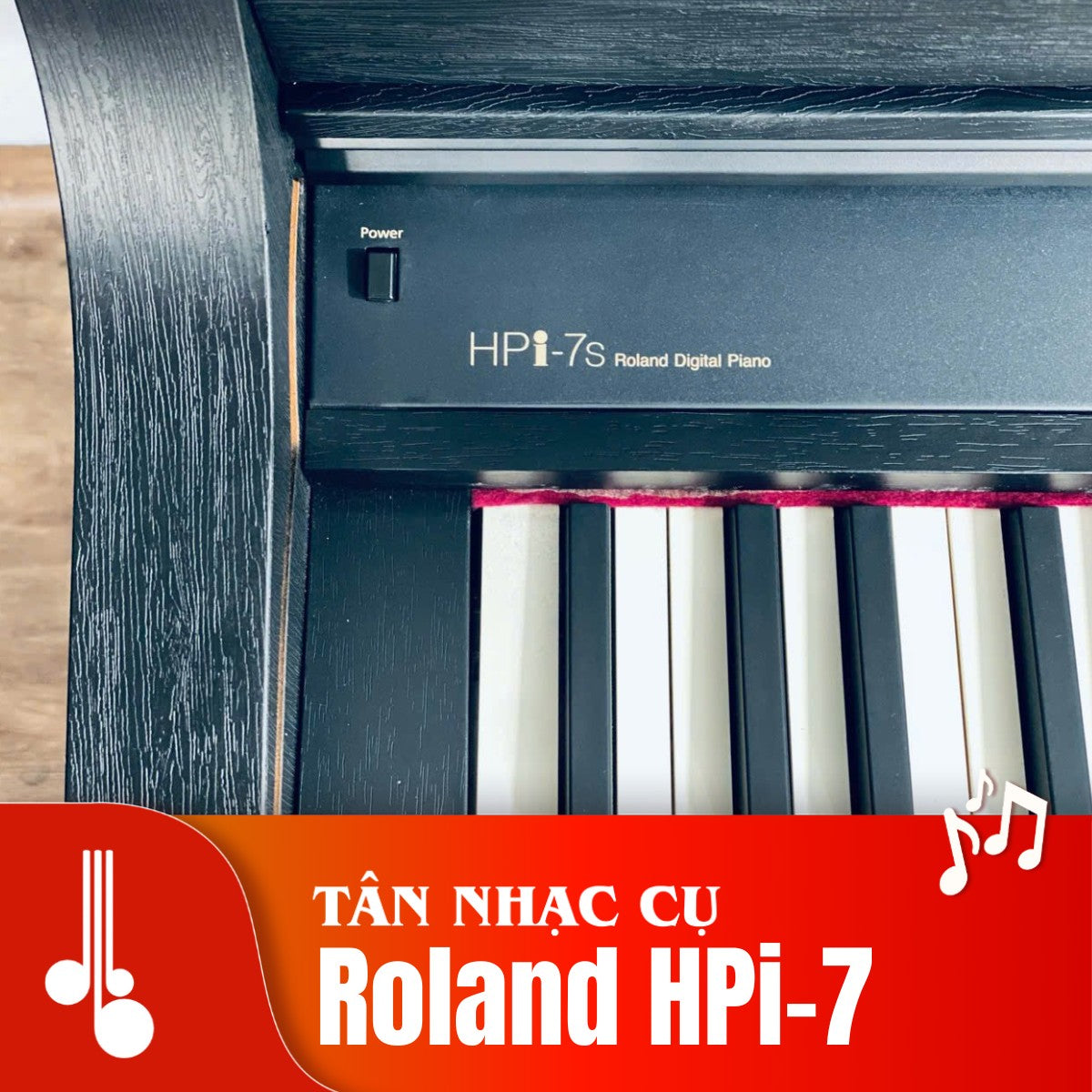 Đàn piano điện TÂN NHẠC CỤ Roland HPi-7S màu đen với phím PHA II Ivory Feel và bảng điều khiển chi tiết