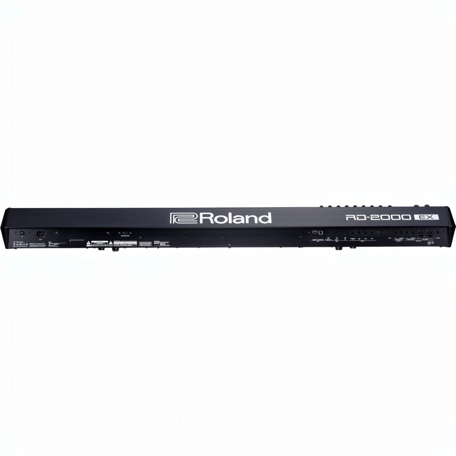 Mặt sau đàn piano điện TÂN NHẠC CỤ Roland RD-2000 EX với các cổng kết nối chuyên nghiệp trên nền trắng