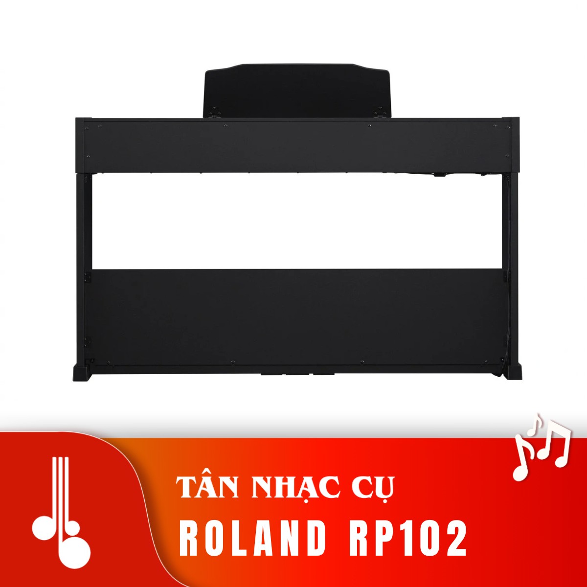 Mặt sau đàn piano điện Roland RP102 màu đen thiết kế tối giản tại Tân Nhạc Cụ