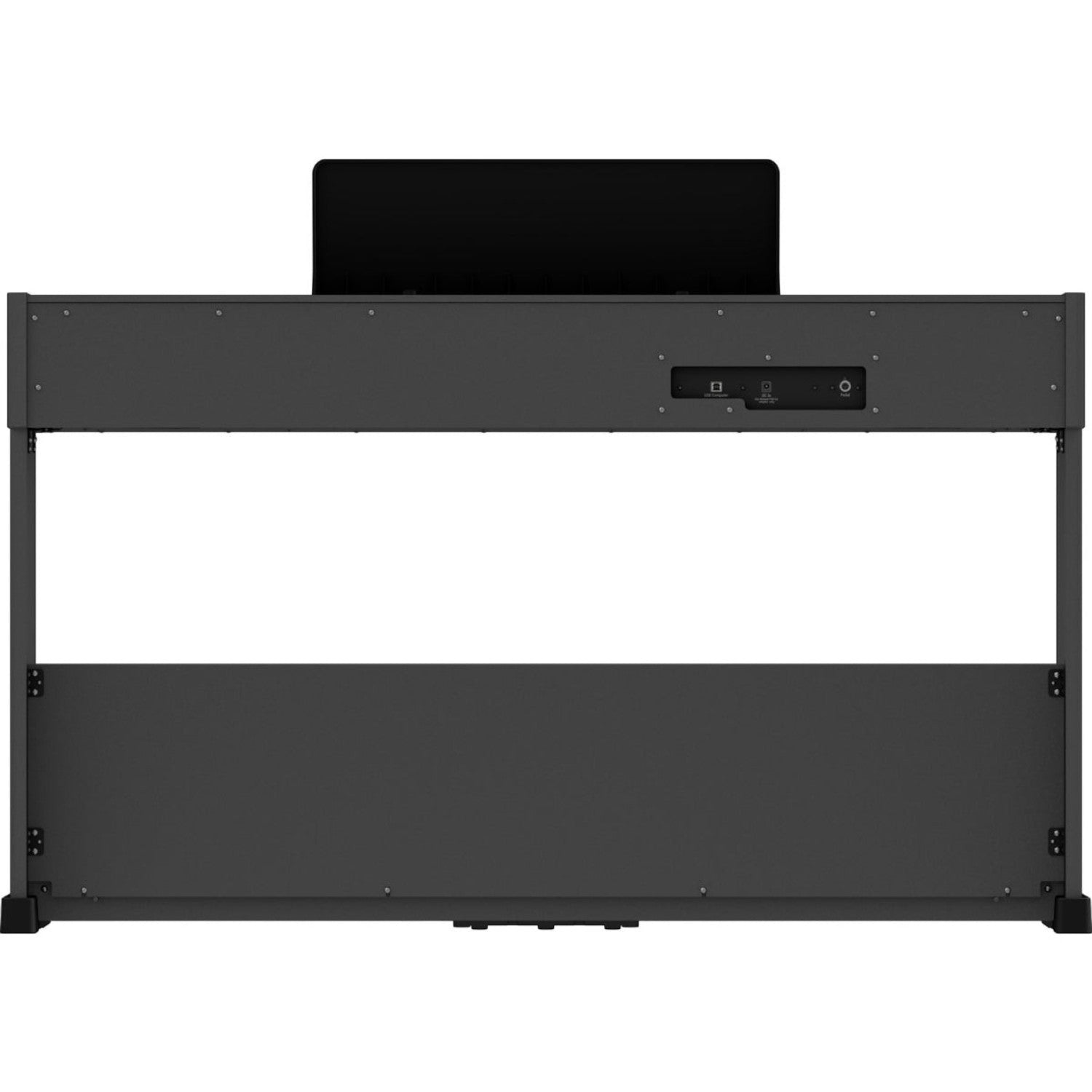 Mặt sau đàn piano điện TÂN NHẠC CỤ Roland RP107 màu đen với các cổng kết nối USB và giắc cắm tai nghe