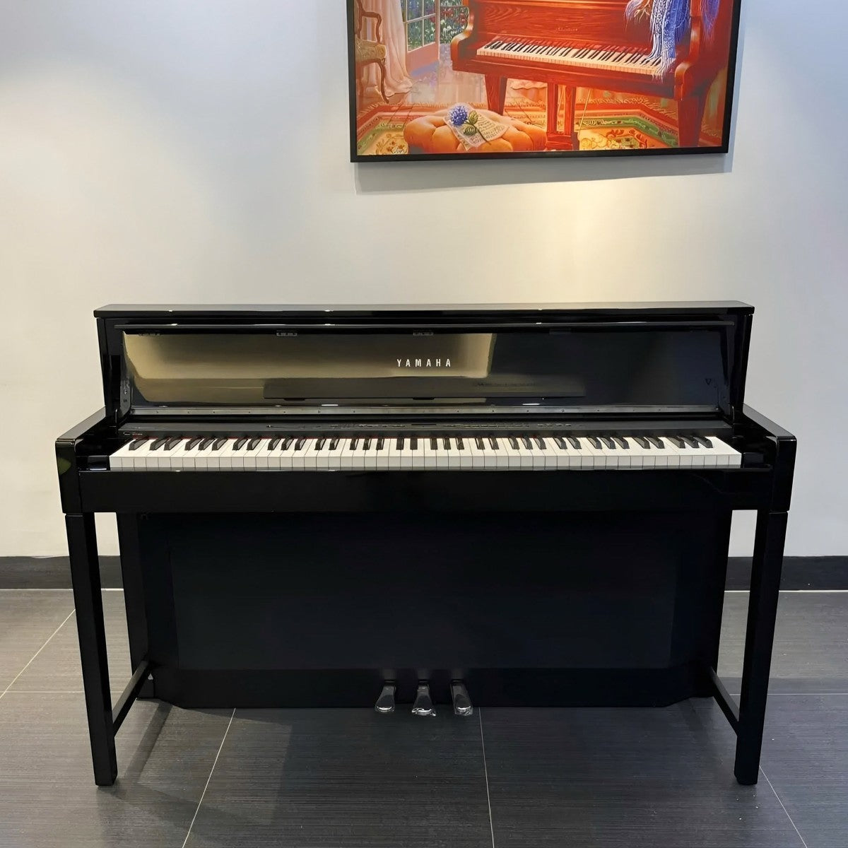 Đàn piano điện Yamaha CLP-S408 màu đen bóng dáng slim tại showroom TÂN NHẠC CỤ