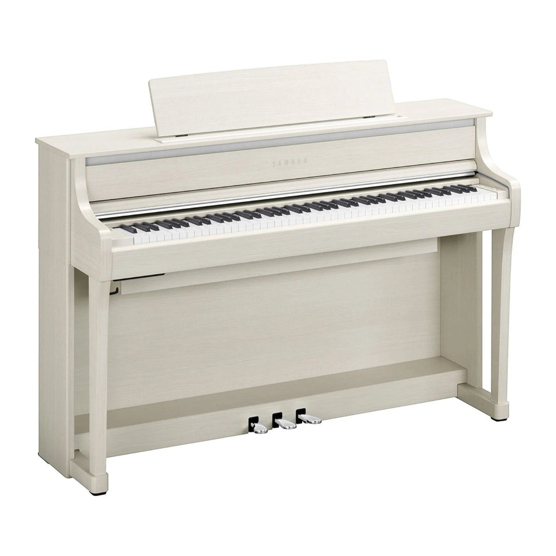 Đàn piano điện TÂN NHẠC CỤ Yamaha CLP-875 màu trắng trang nhã, thiết kế tủ đứng sang trọng với bàn phím gỗ cao cấp