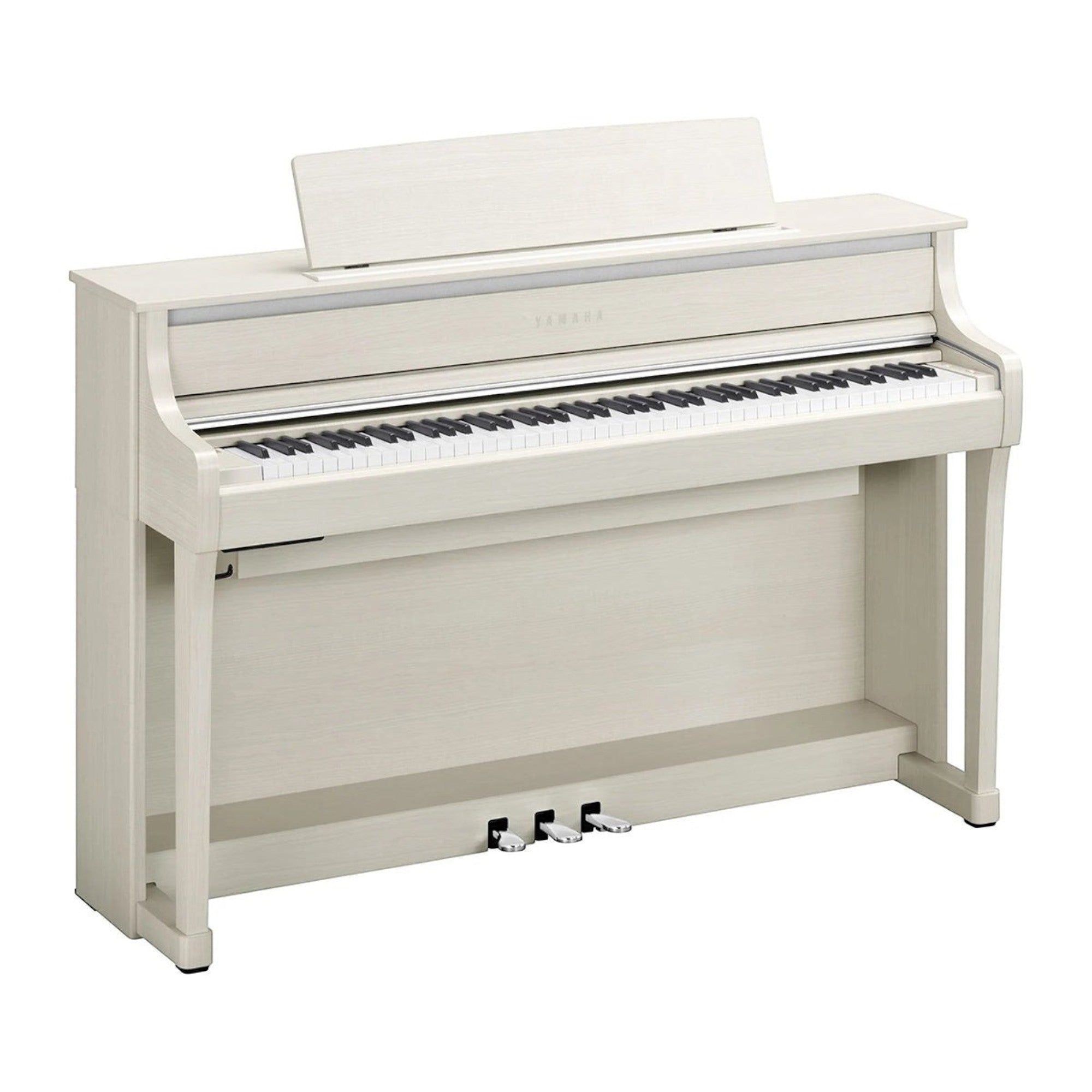Đàn piano điện TÂN NHẠC CỤ Yamaha CLP-875 màu trắng trang nhã, thiết kế tủ đứng sang trọng với bàn phím gỗ cao cấp