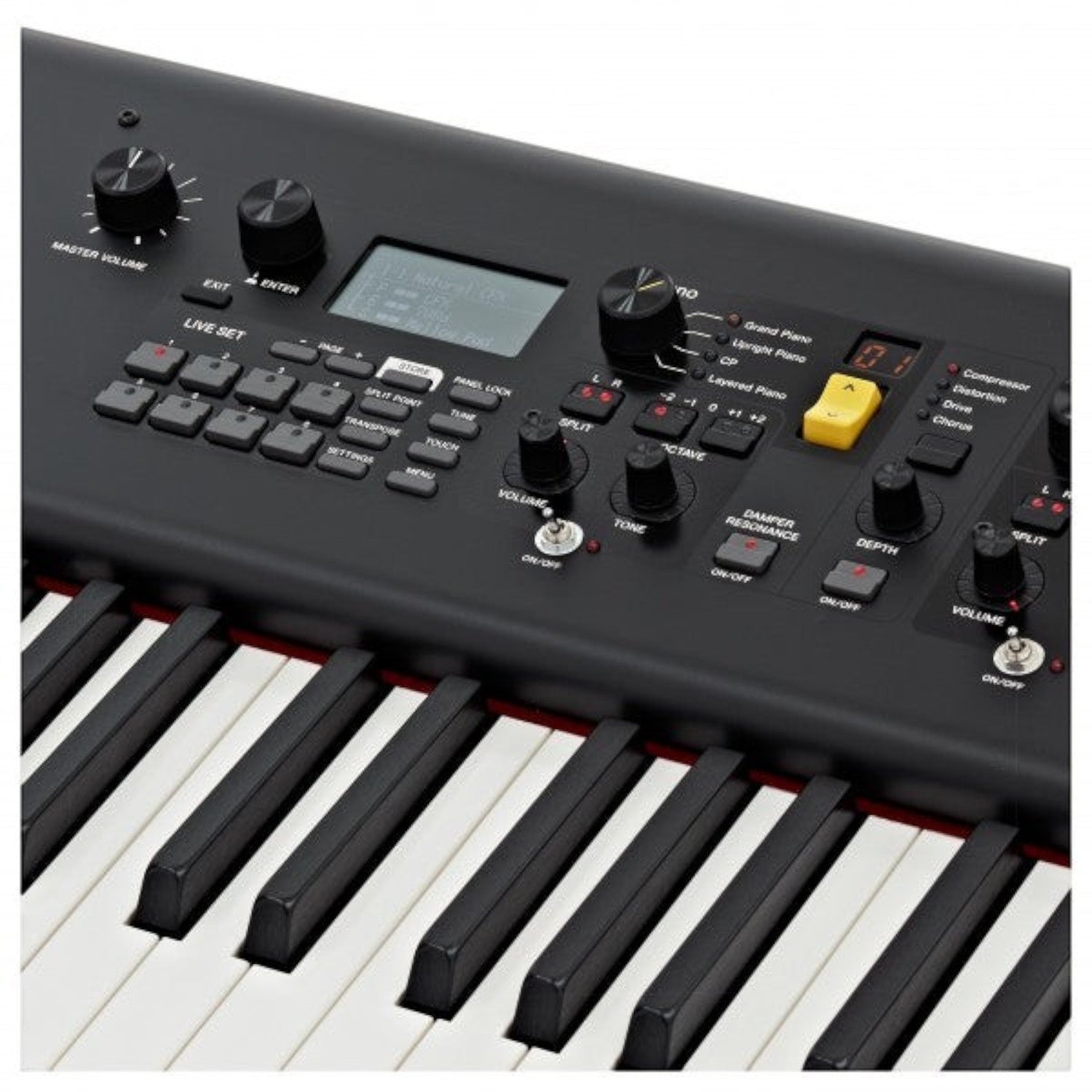 Bảng điều khiển núm vặn trực tiếp trên đàn piano điện biểu diễn Yamaha CP88 tại TÂN NHẠC CỤ