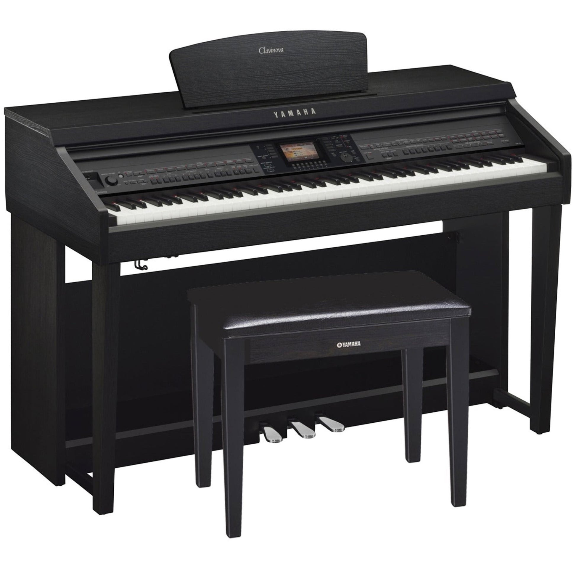Đàn piano điện đa năng TÂN NHẠC CỤ Yamaha CVP-701 màu đen với bàn phím GH3X, màn hình màu và ghế đi kèm