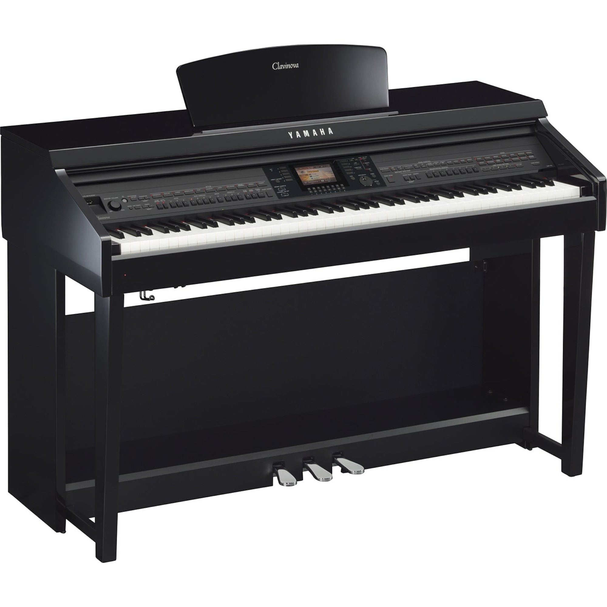 Đàn piano điện đa năng TÂN NHẠC CỤ Yamaha CVP-701 màu đen với màn hình màu và bàn phím búa GH3X