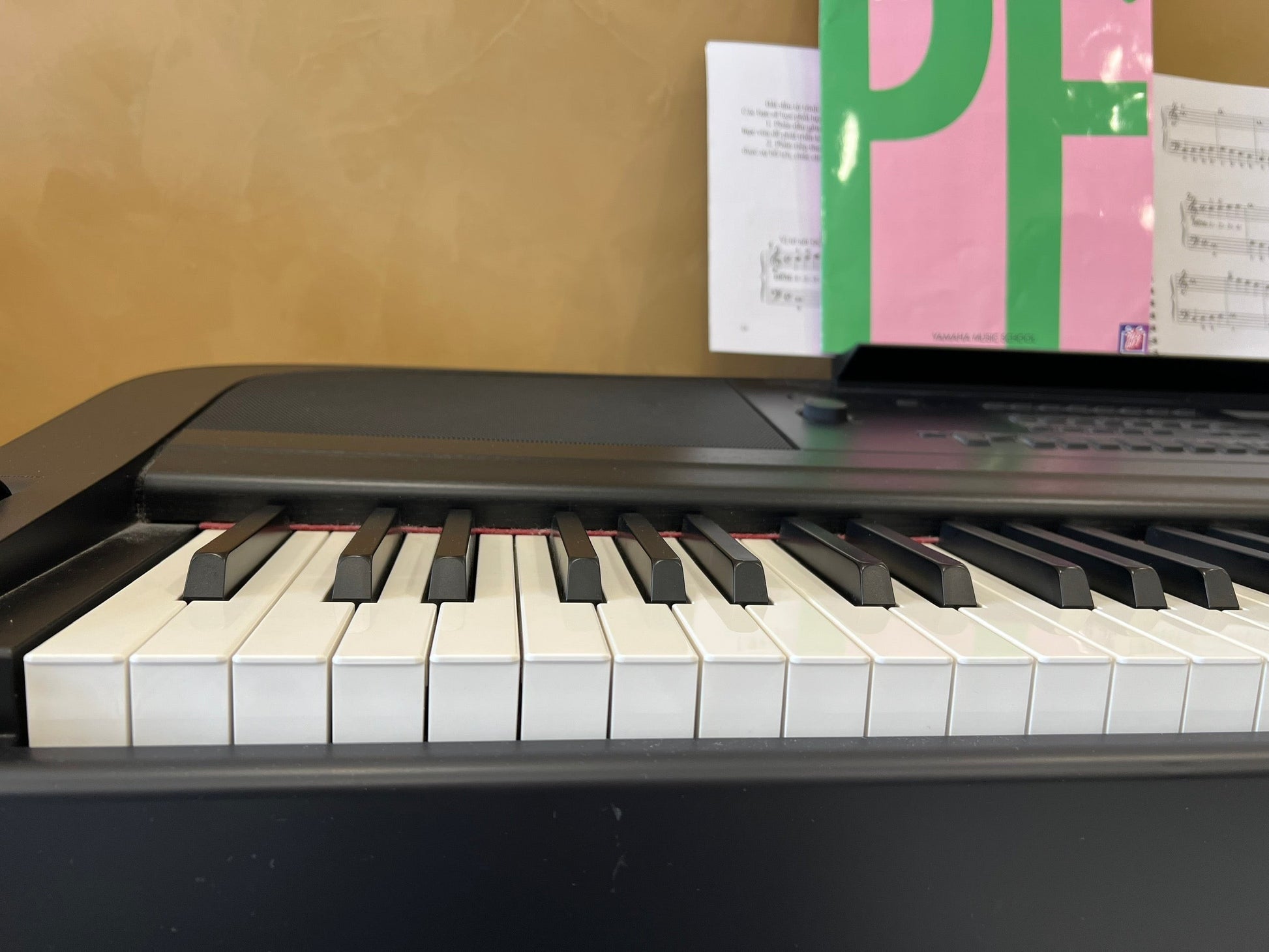 Bàn phím đàn piano điện TÂN NHẠC CỤ Yamaha DGX670 màu đen với các phím đàn có độ nặng chân thực