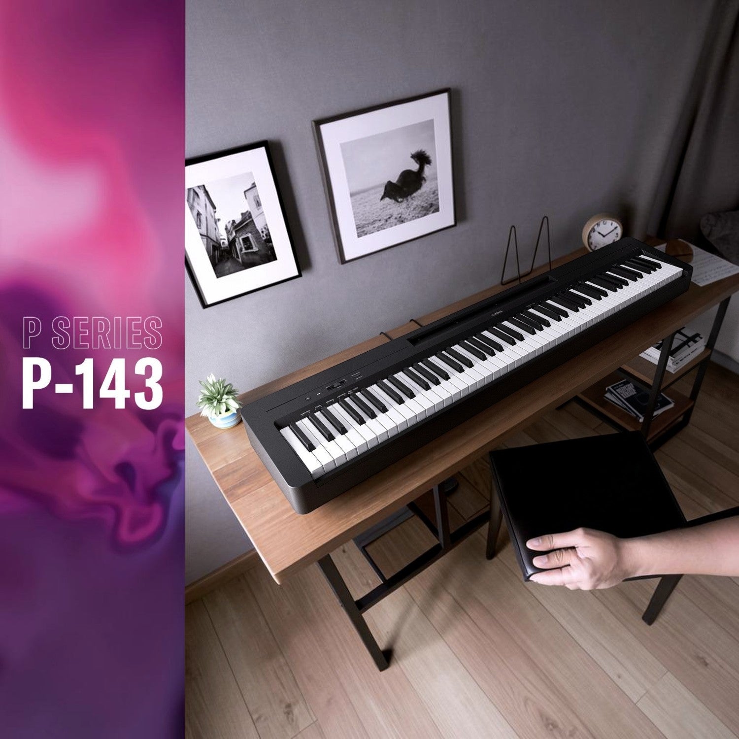 Đàn piano điện Yamaha P-143 màu đen 88 phím búa GHC thiết kế gọn nhẹ tại TÂN NHẠC CỤ