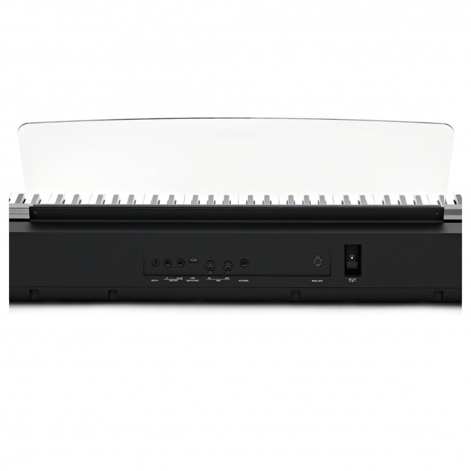 Bảng điều khiển phía sau đàn piano điện TÂN NHẠC CỤ Yamaha P-525 với các cổng kết nối MIDI, USB và âm thanh