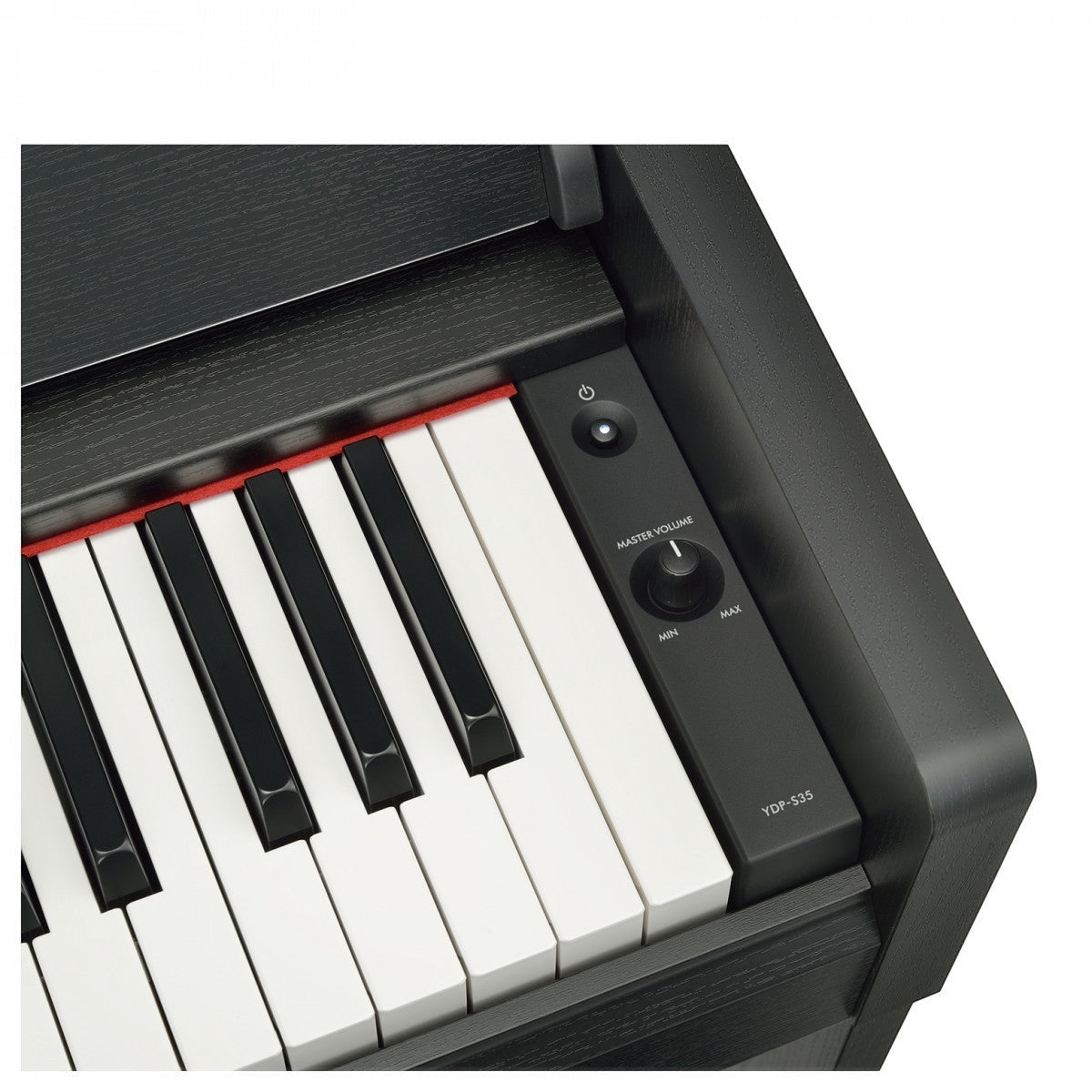 Đàn piano điện Yamaha YDP-S35 màu đen tại Tân Nhạc Cụ, góc nhìn cận cảnh bảng điều khiển và phím đàn