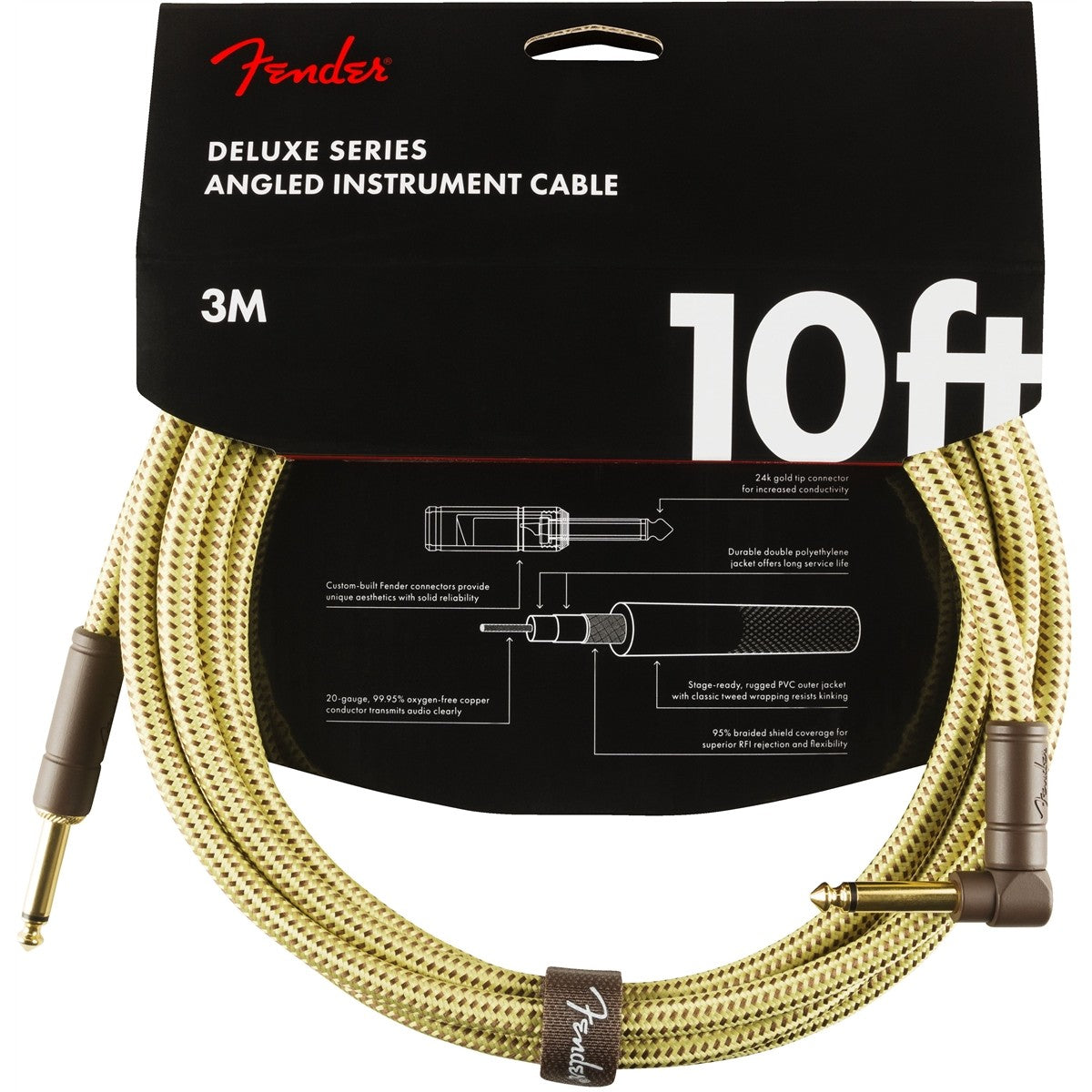 Dây Cáp Kết Nối Fender Deluxe Series Instrument Cable, Tweed - Việt Music