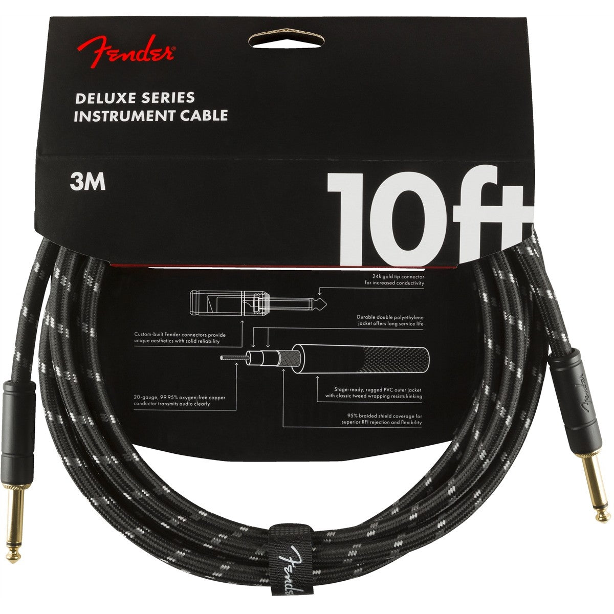 Dây Cáp Kết Nối Fender Deluxe Series Instrument Cable, Tweed - Việt Music