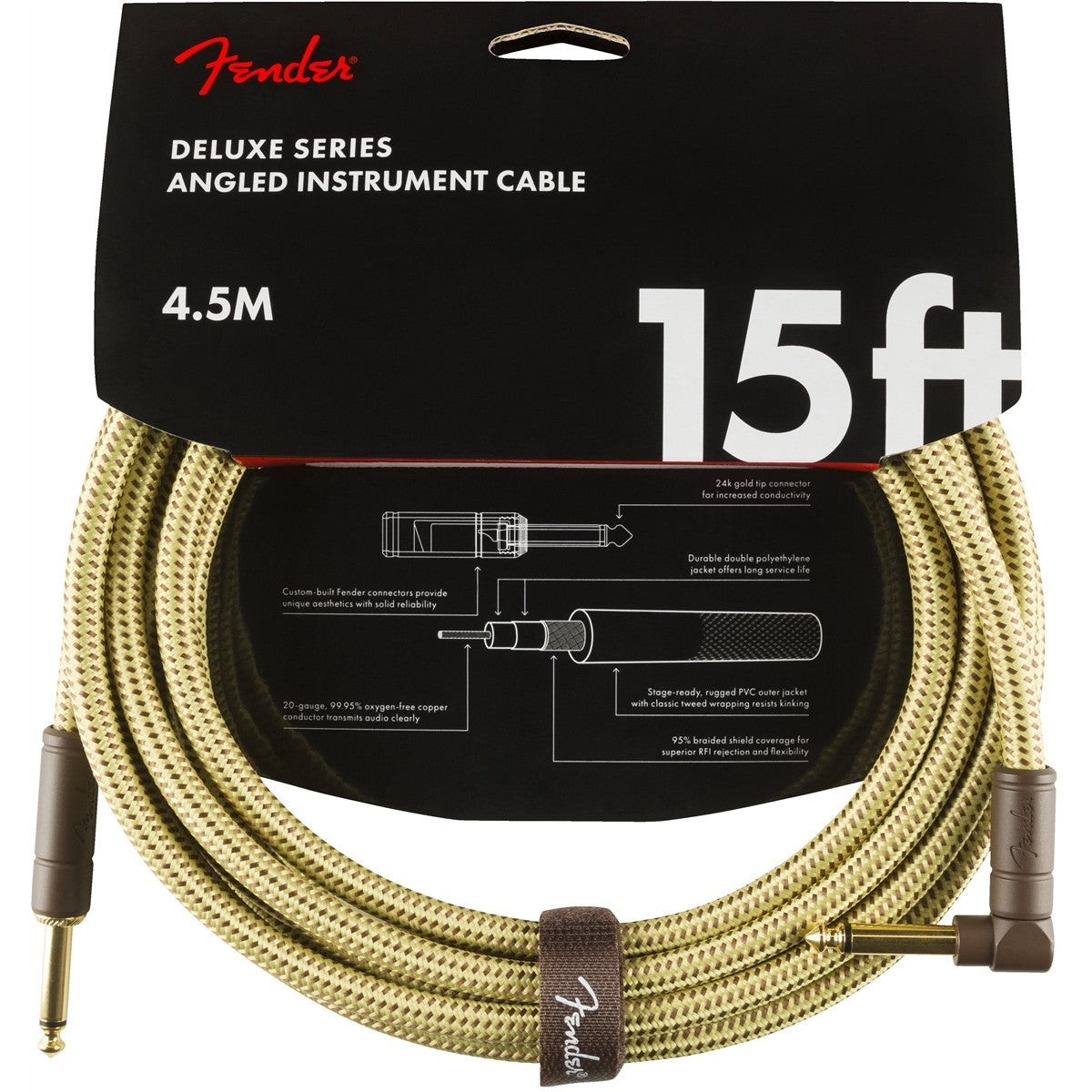 Dây Cáp Kết Nối Fender Deluxe Series Instrument Cable, Tweed - Việt Music