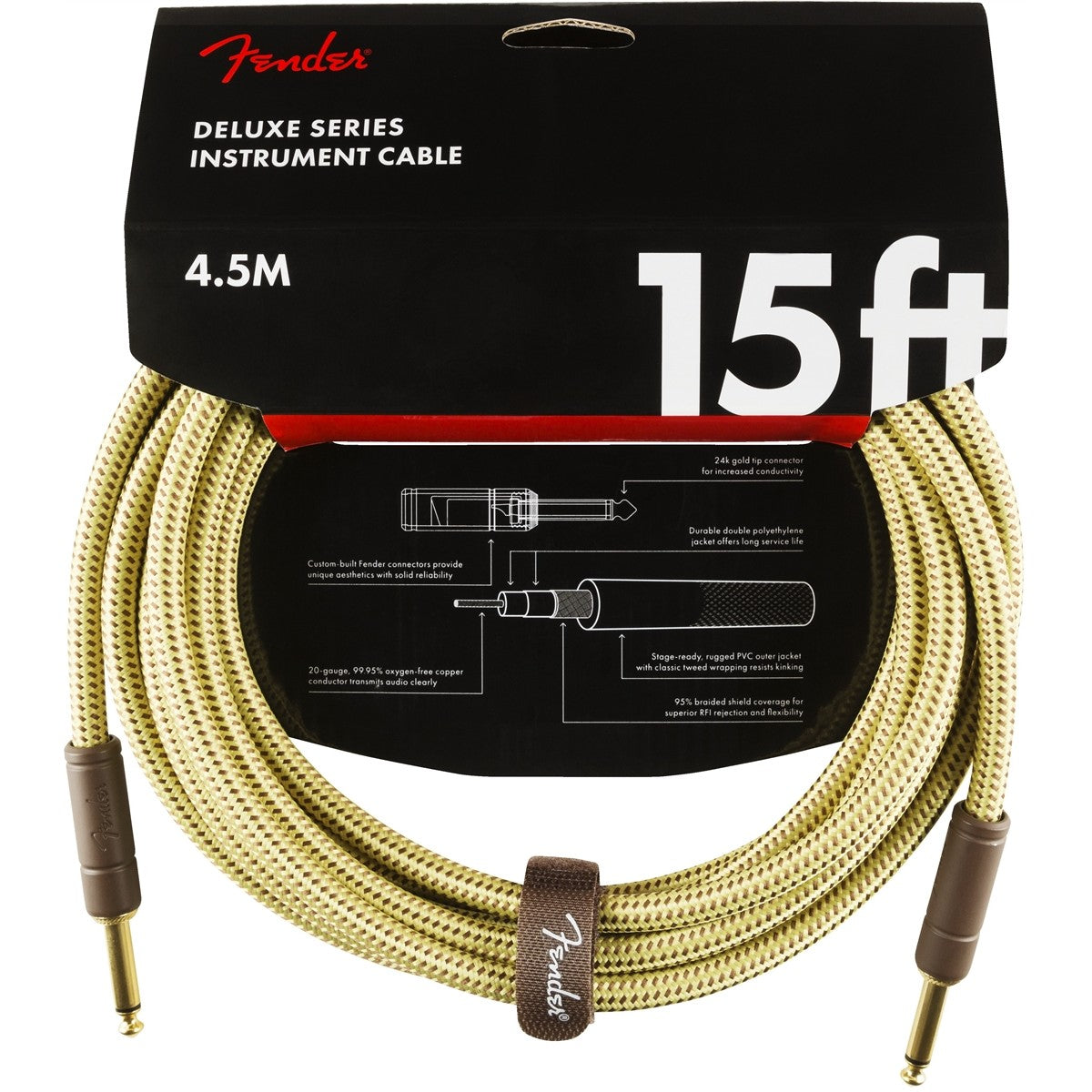 Dây Cáp Kết Nối Fender Deluxe Series Instrument Cable, Tweed - Việt Music