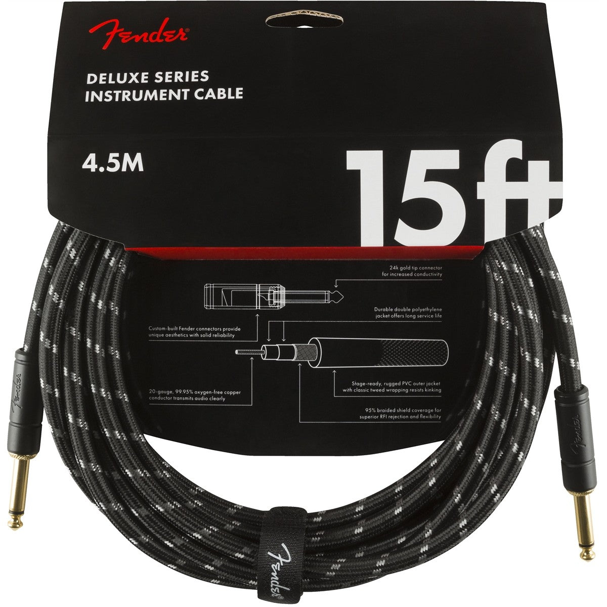 Dây Cáp Kết Nối Fender Deluxe Series Instrument Cable, Tweed - Việt Music