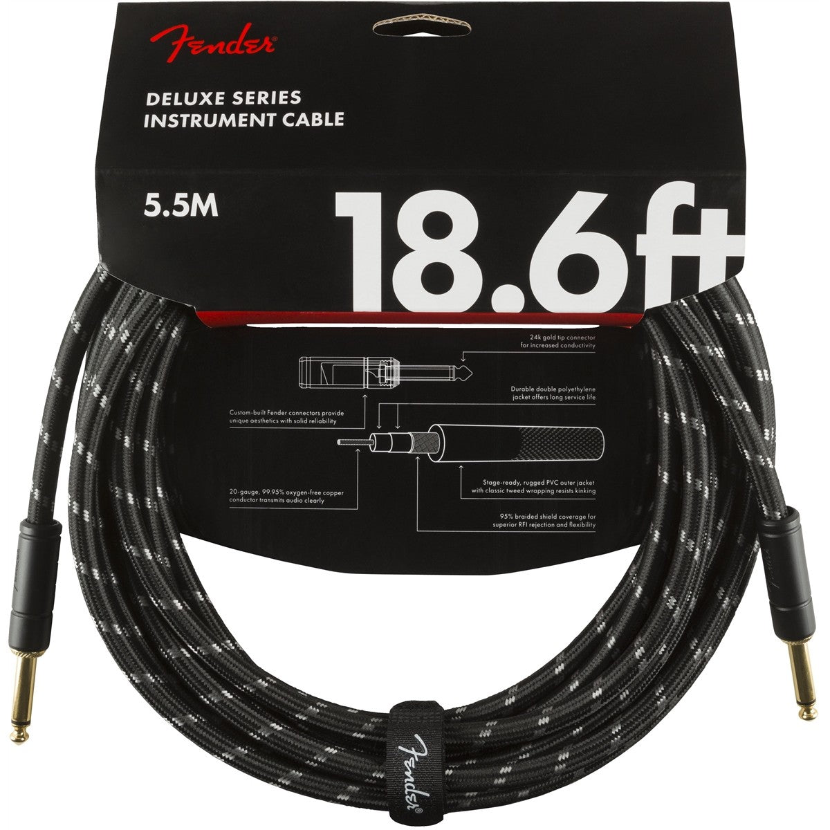 Dây Cáp Kết Nối Fender Deluxe Series Instrument Cable, Tweed - Việt Music