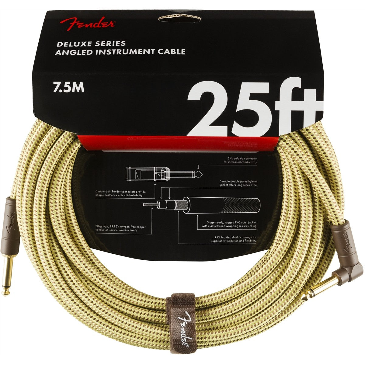 Dây Cáp Kết Nối Fender Deluxe Series Instrument Cable, Tweed - Việt Music