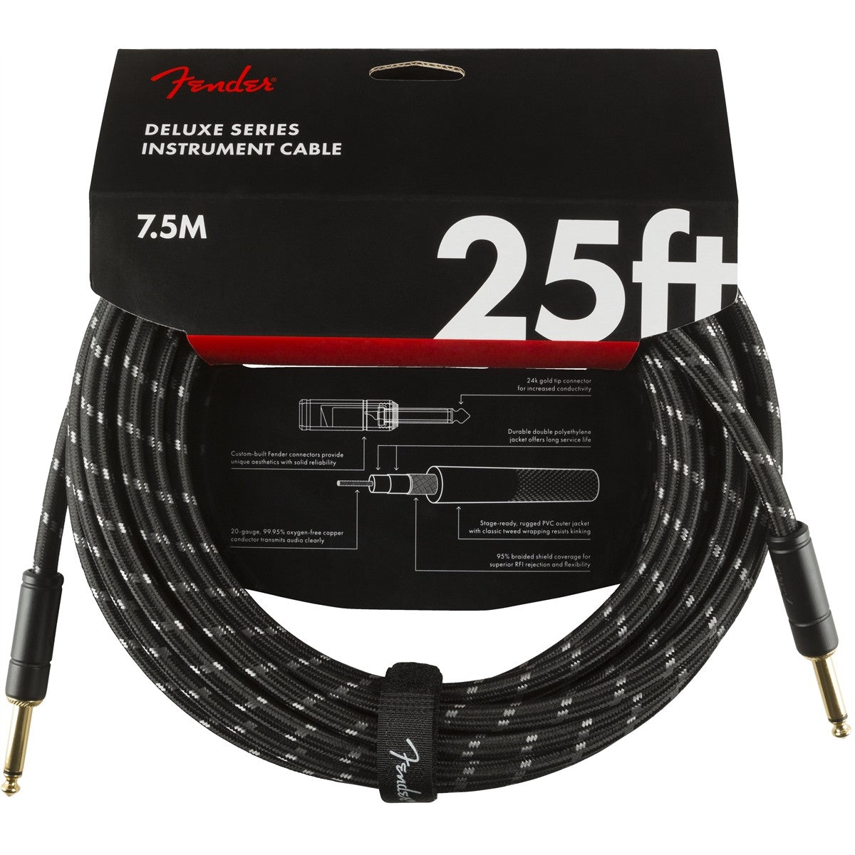 Dây Cáp Kết Nối Fender Deluxe Series Instrument Cable, Tweed - Việt Music