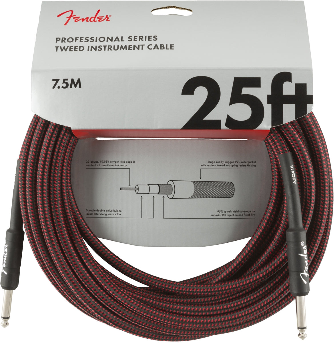 Dây Cáp Kết Nối Fender Professional Series Instrument Cable, Tweed - Việt Music