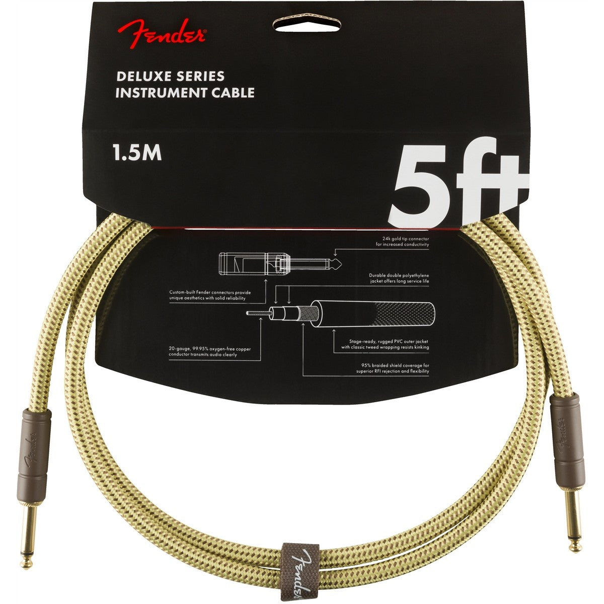 Dây Cáp Kết Nối Fender Deluxe Series Instrument Cable, Tweed - Việt Music