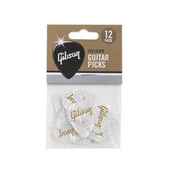 Pick Gảy Đàn Guitar Gibson APRW12-74M Pearloid White, 12 Pack,Medium - Việt Music