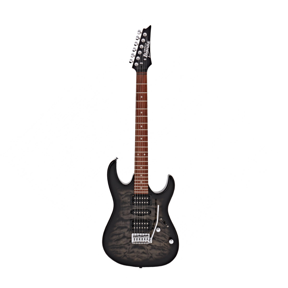 Đàn Guitar Điện Ibanez GIO GRX70QA, Transparent Black Burst