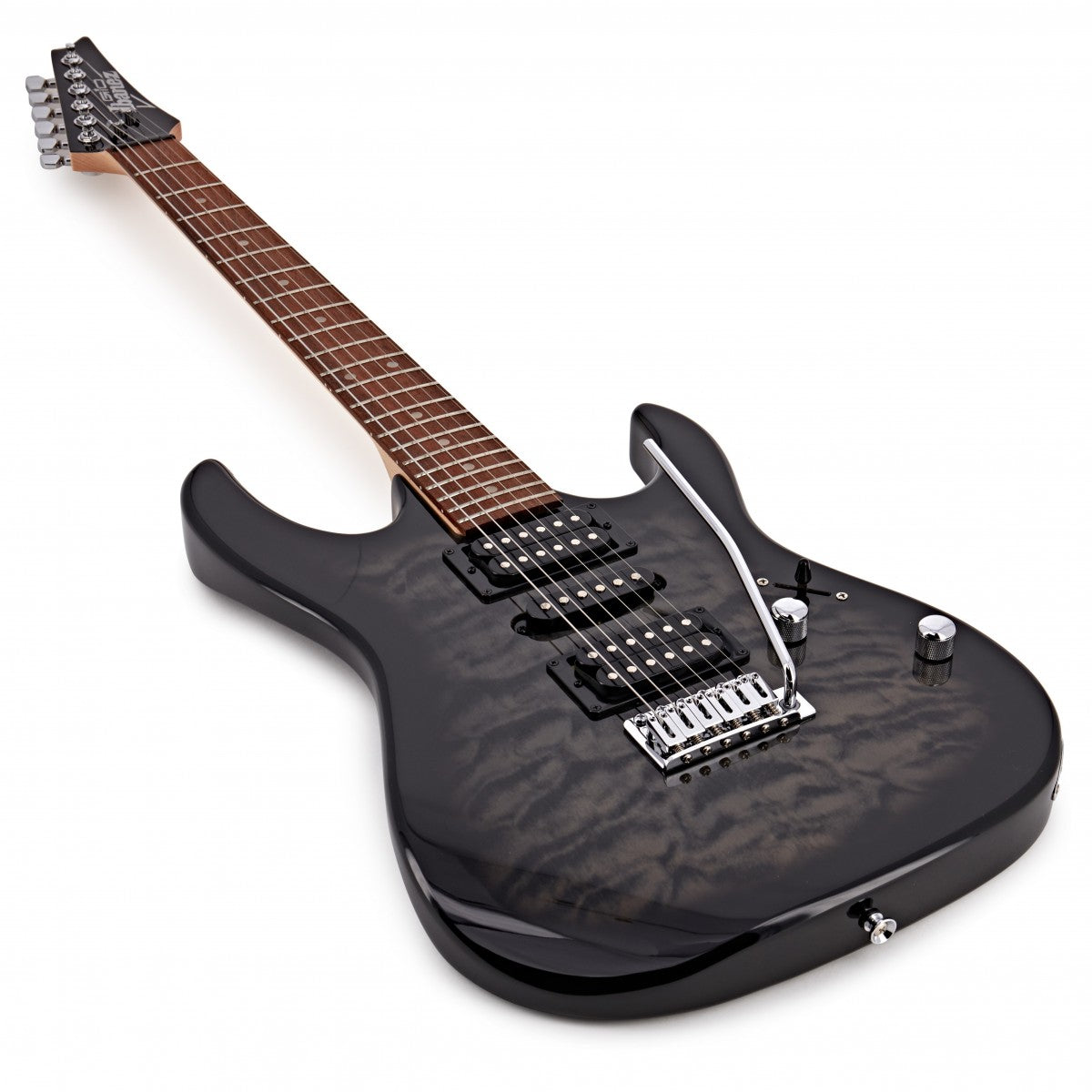 Đàn Guitar Điện Ibanez GIO GRX70QA, Transparent Black Burst