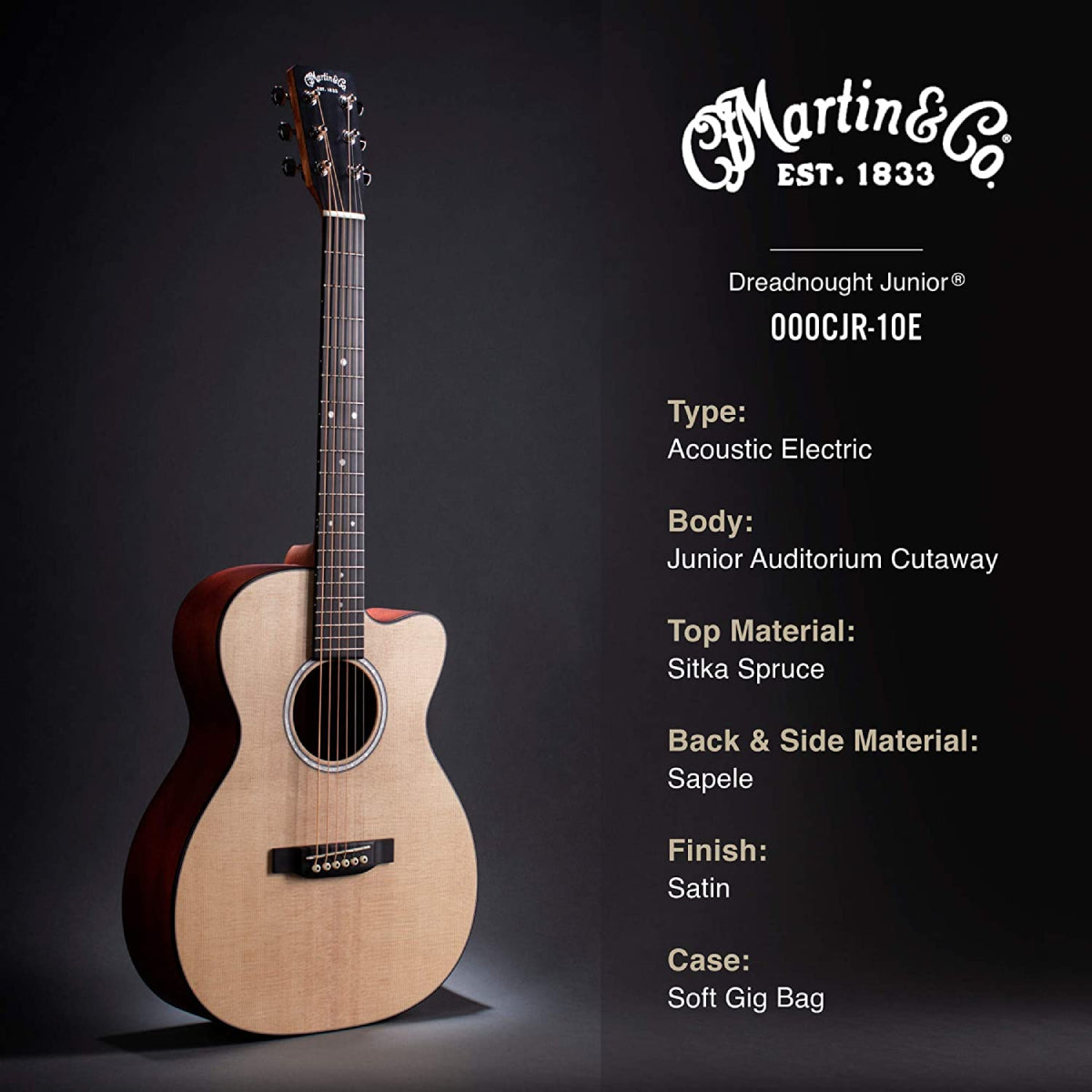 Đàn Guitar Martin Junior Series 000CJR-10E Acoustic w/Bag - Việt Music